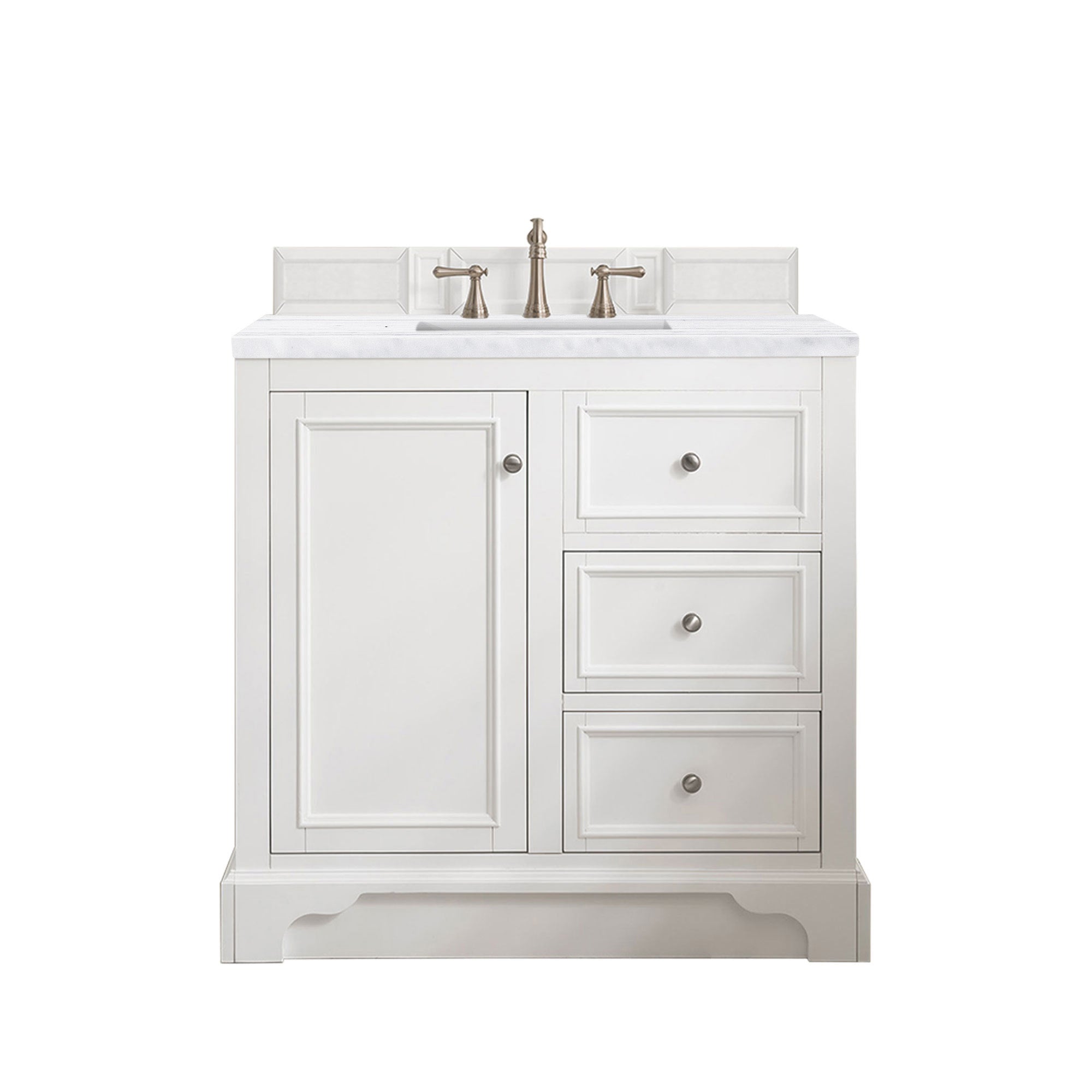 James Martin De Soto 36" Single Vanity in Bright White with 3cm Countertop