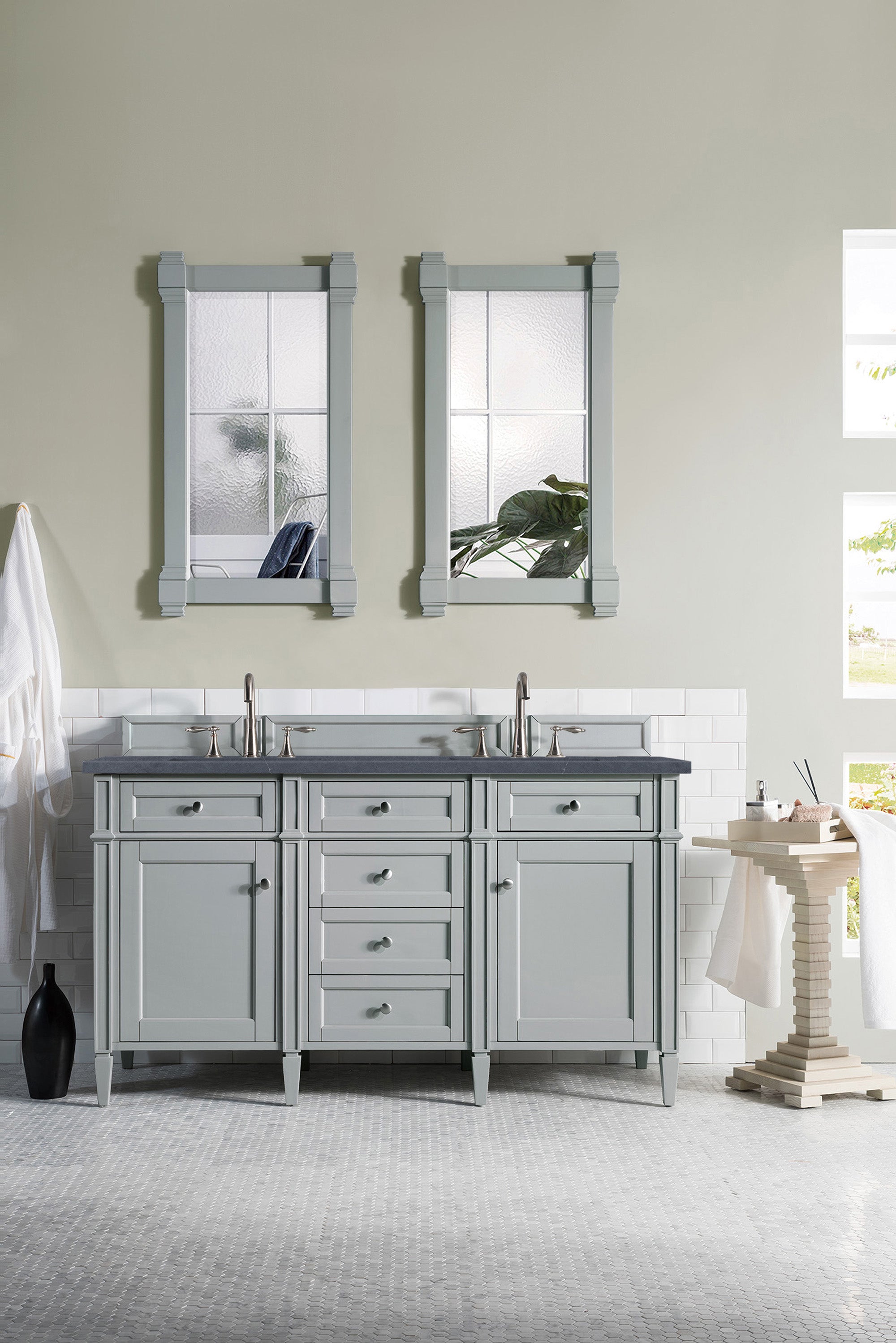 James Martin Brittany 60" Double Vanity in Urban Gray with 3cm Countertop
