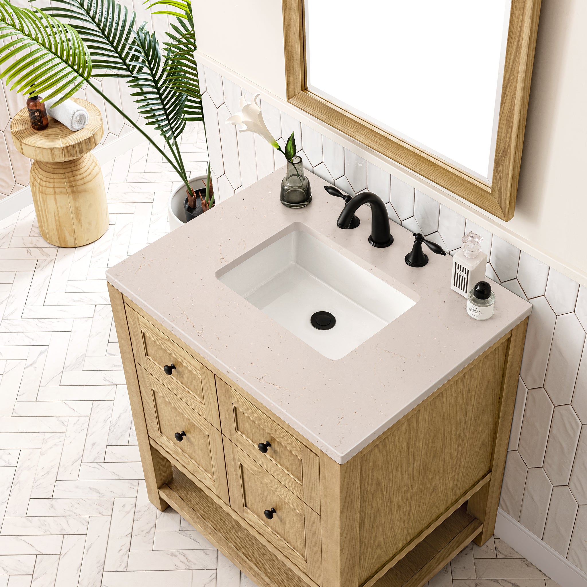 James Martin Breckenridge 30" Single Vanity in Light Natural Oak with 3cm Countertop