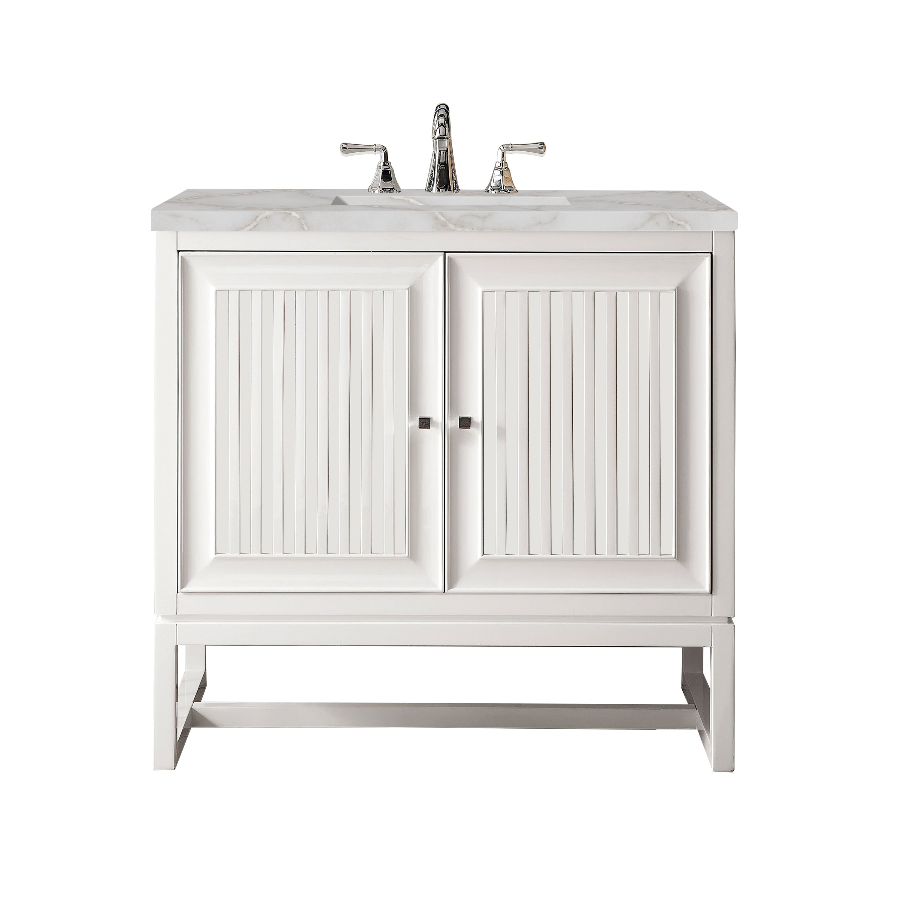 James Martin Athens 36" Single Vanity in Glossy White with 3cm Countertop