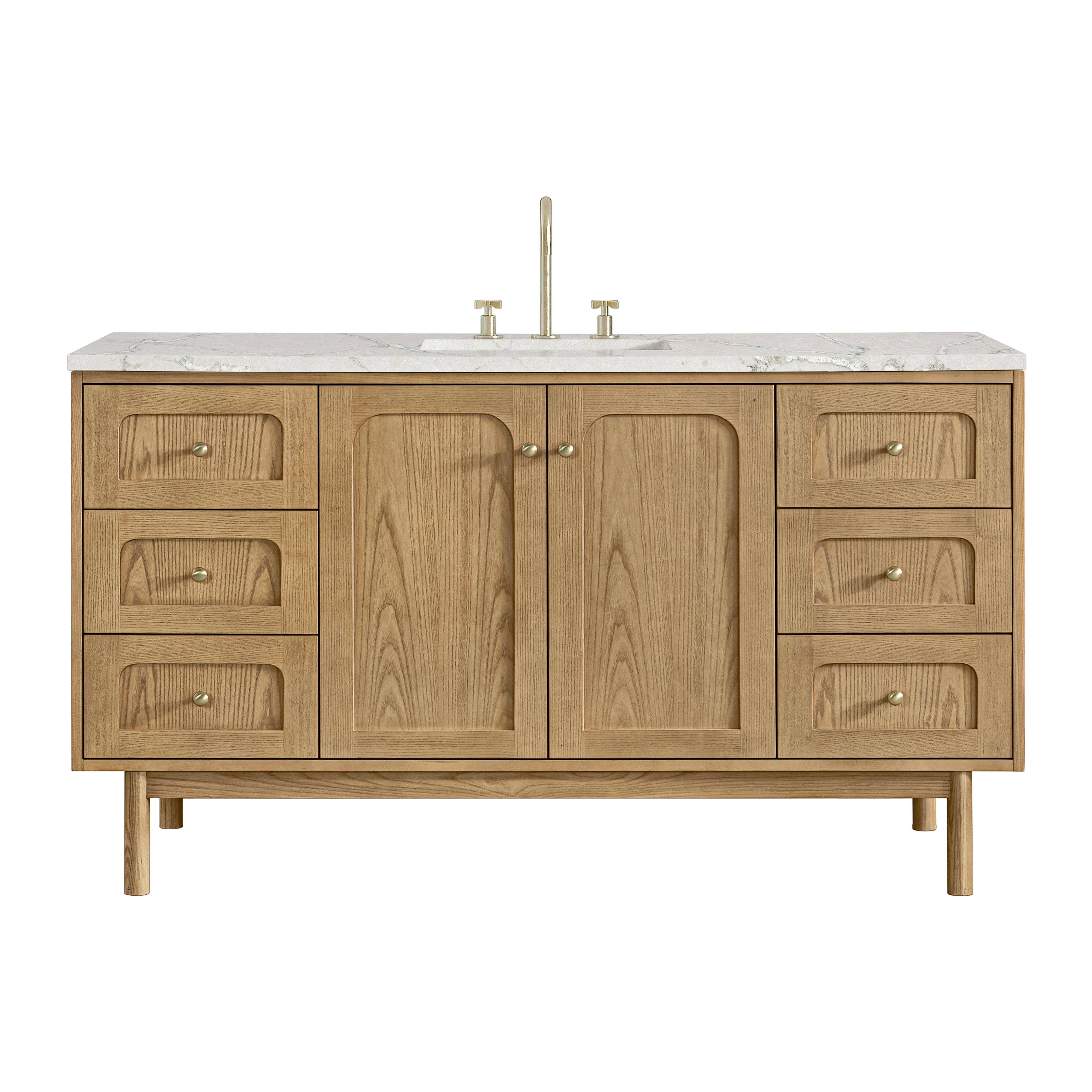James Martin Laurent 60" Single Vanity in Light Natural Oak with 3cm Countertop