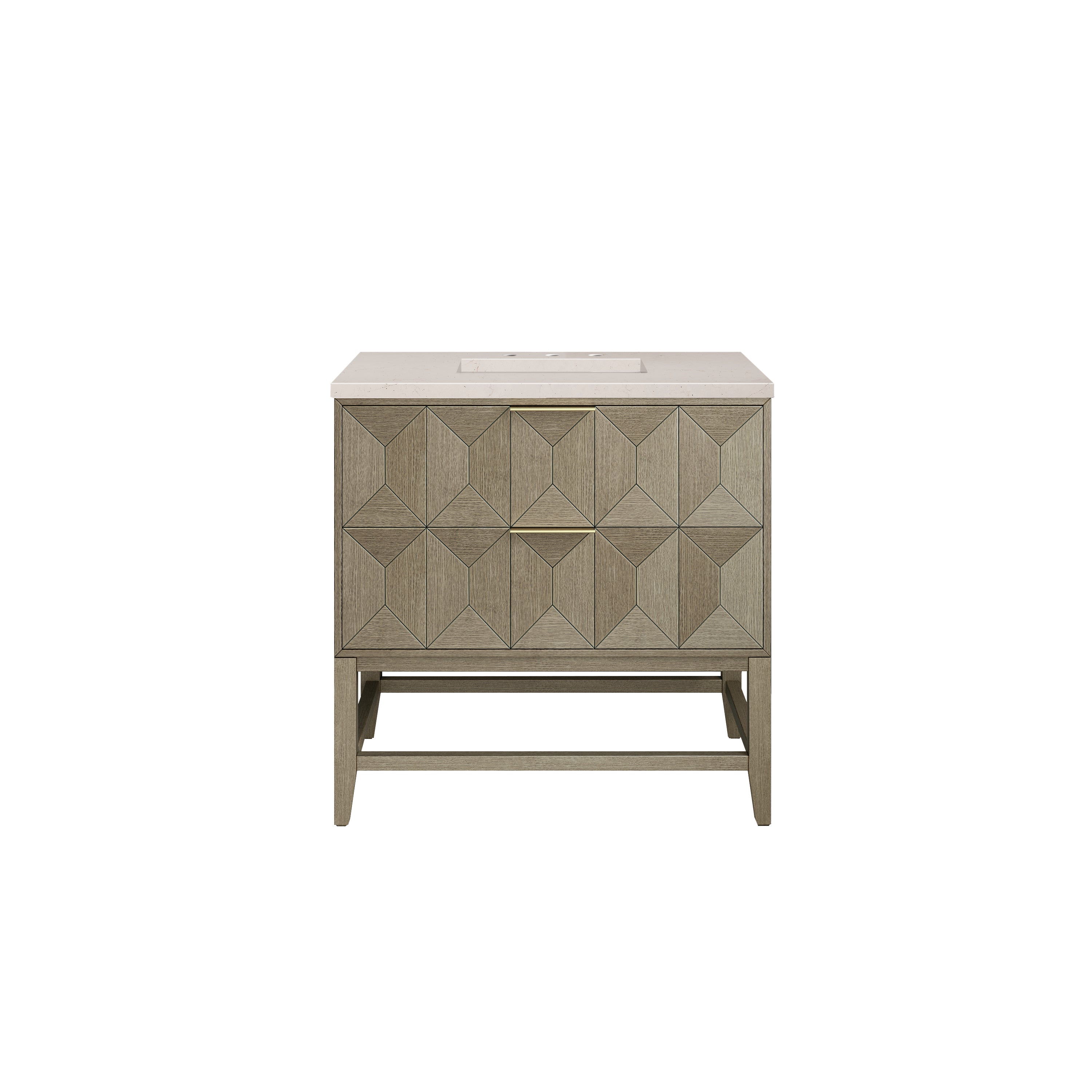 James Martin Emmeline 36" Single Vanity in Pebble Oak with 3cm Countertop