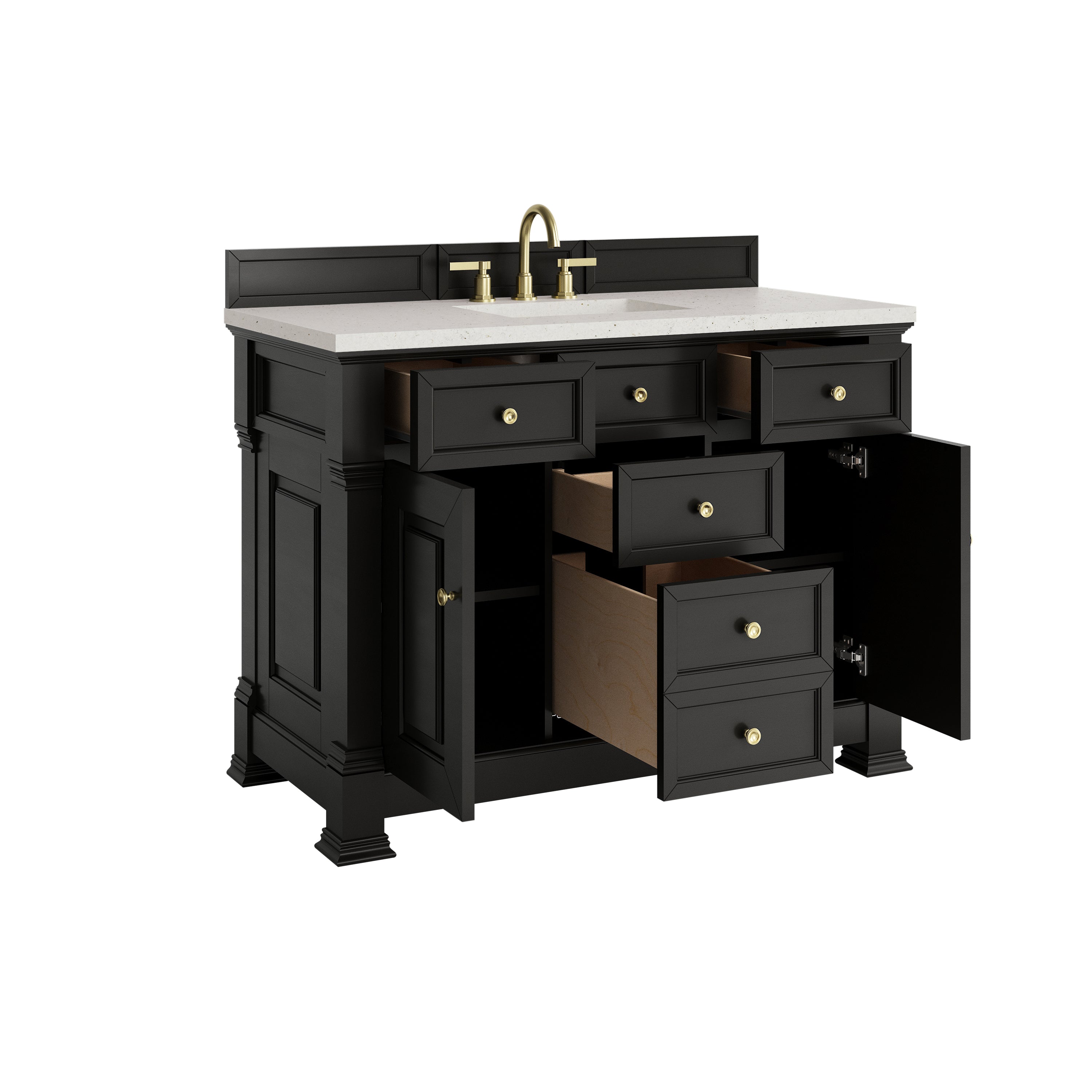 James Martin Brookfield 48" Single Vanity in Black Onyx with 3cm Countertop