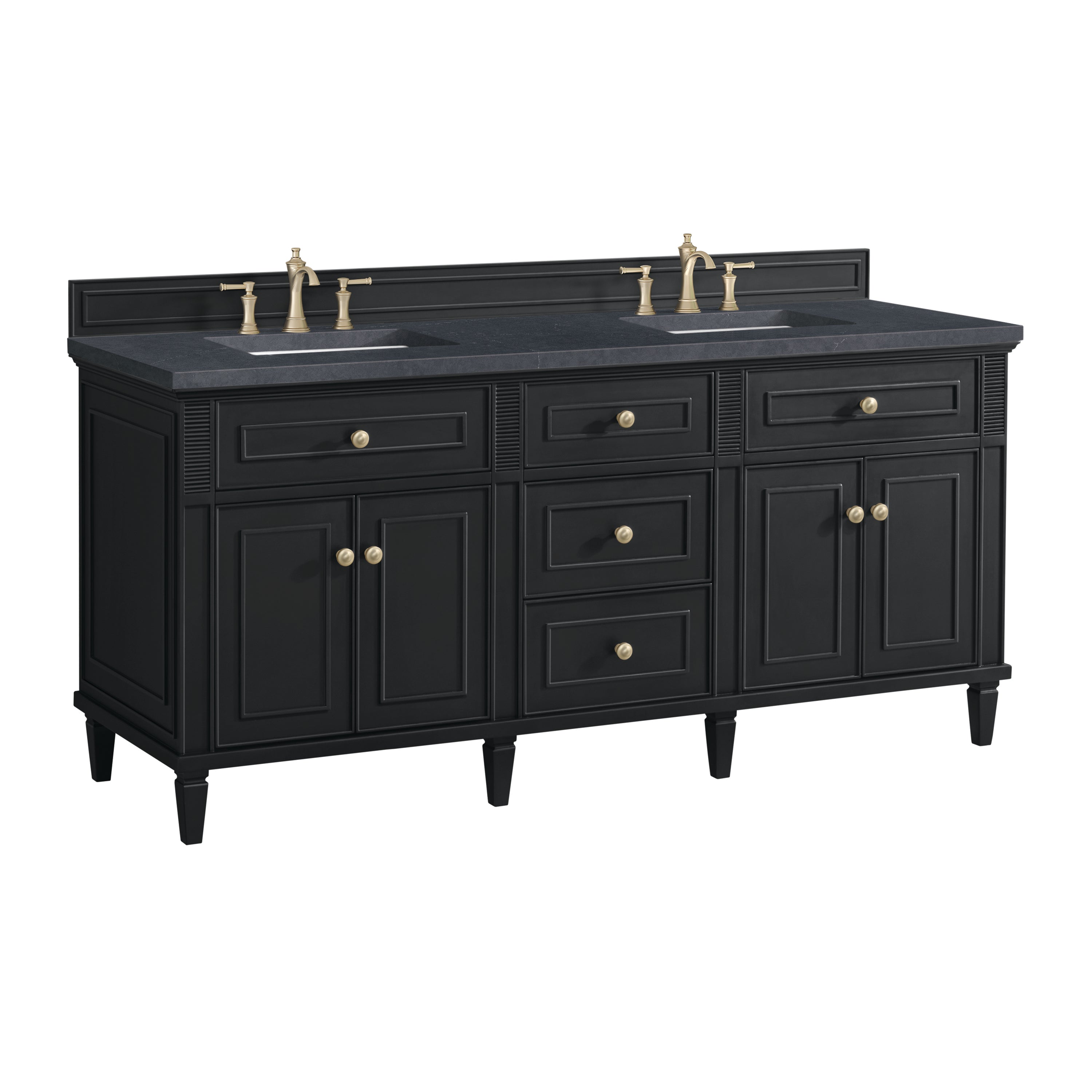 James Martin Lorelai 72" Double Vanity in Black Onyx with 3cm Countertop