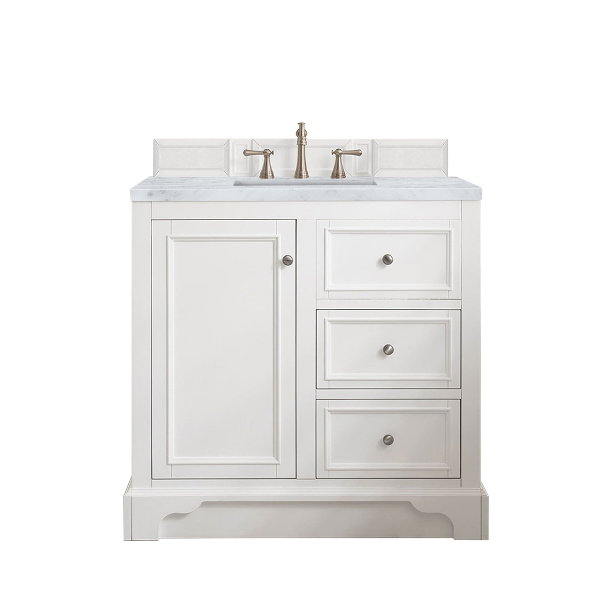 James Martin De Soto 36" Single Vanity in Bright White with 3cm Countertop