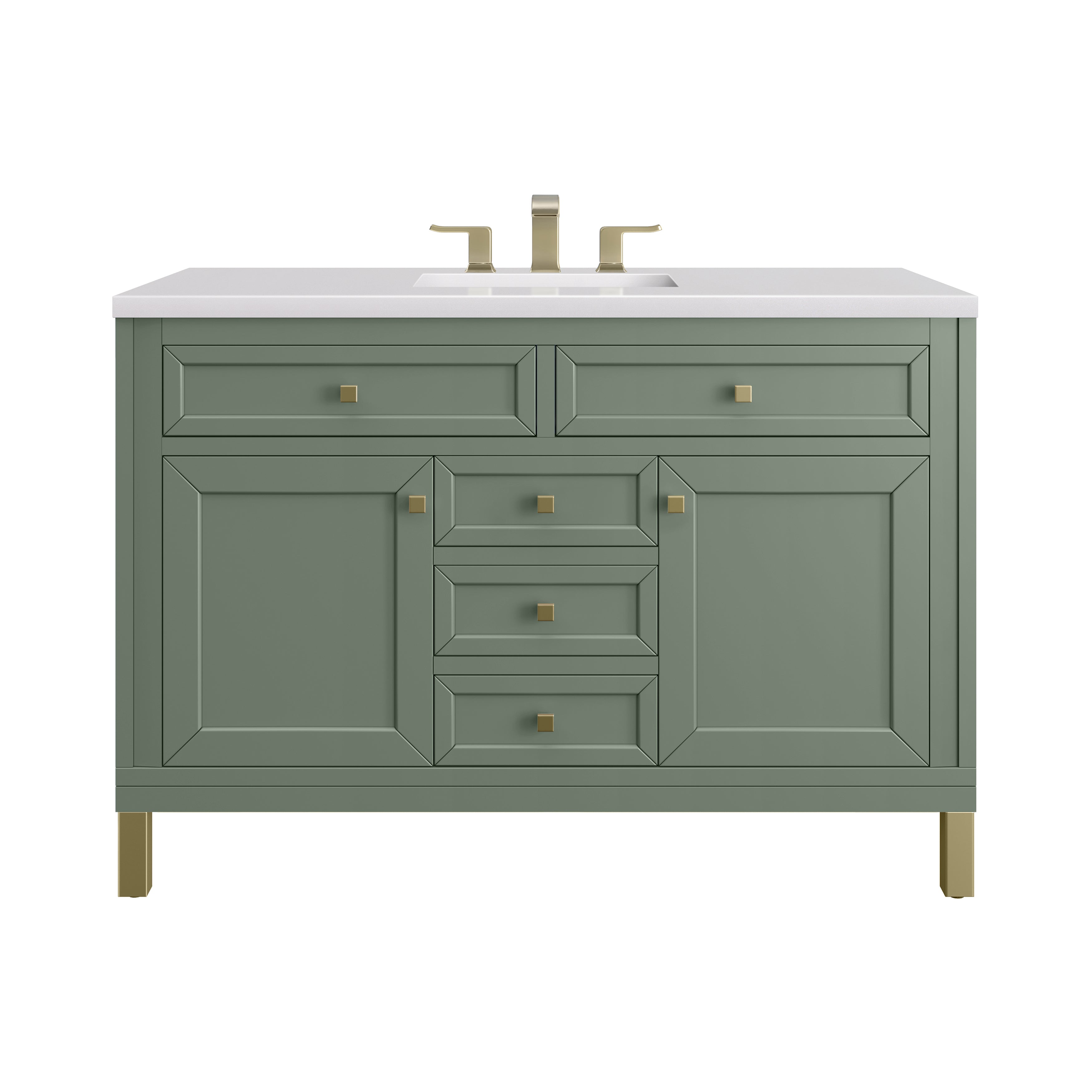 James Martin Chicago 48" Single Vanity in Smokey Celadon with 3cm Countertop