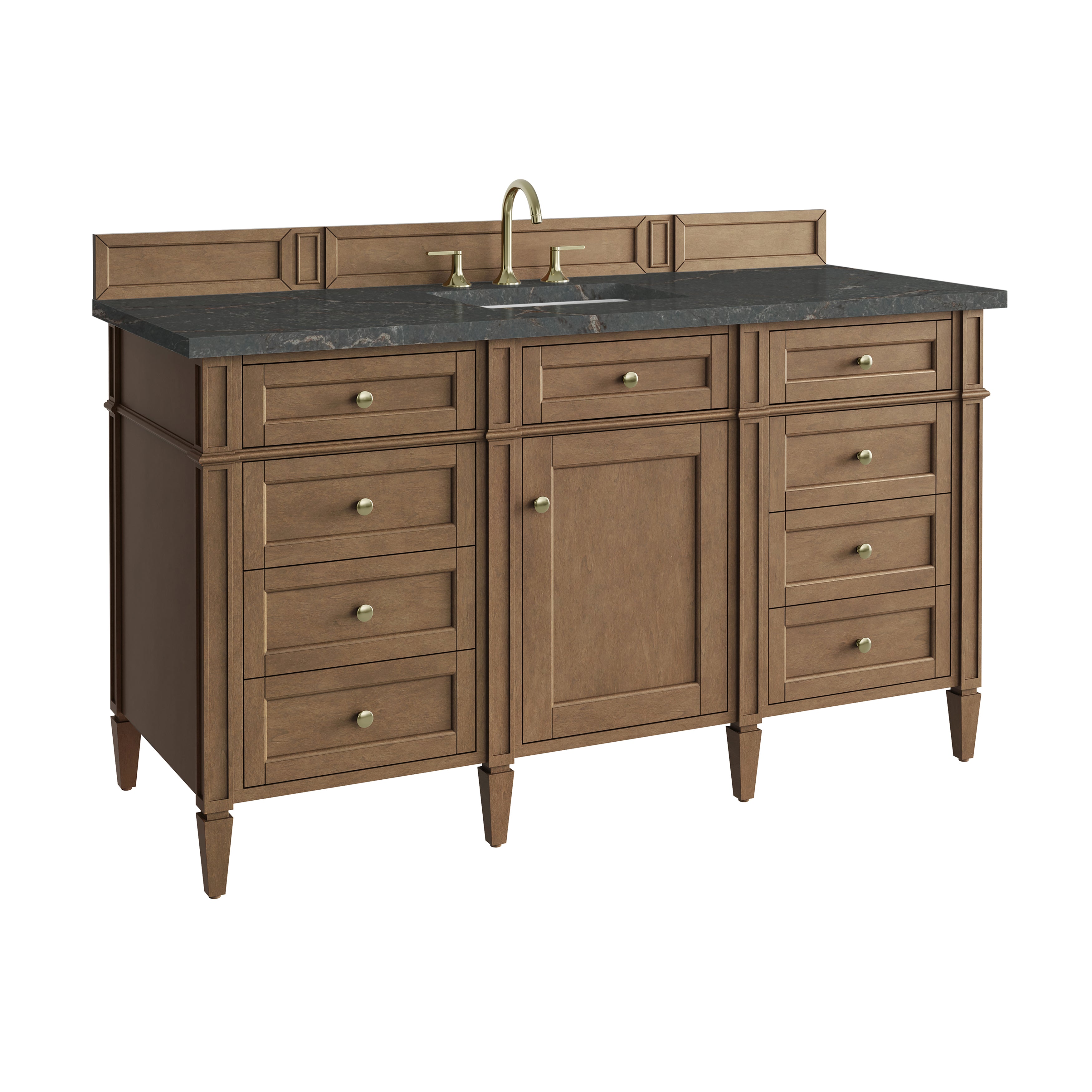 James Martin Brittany 60" Single Vanity in Pecan with 3cm Countertop