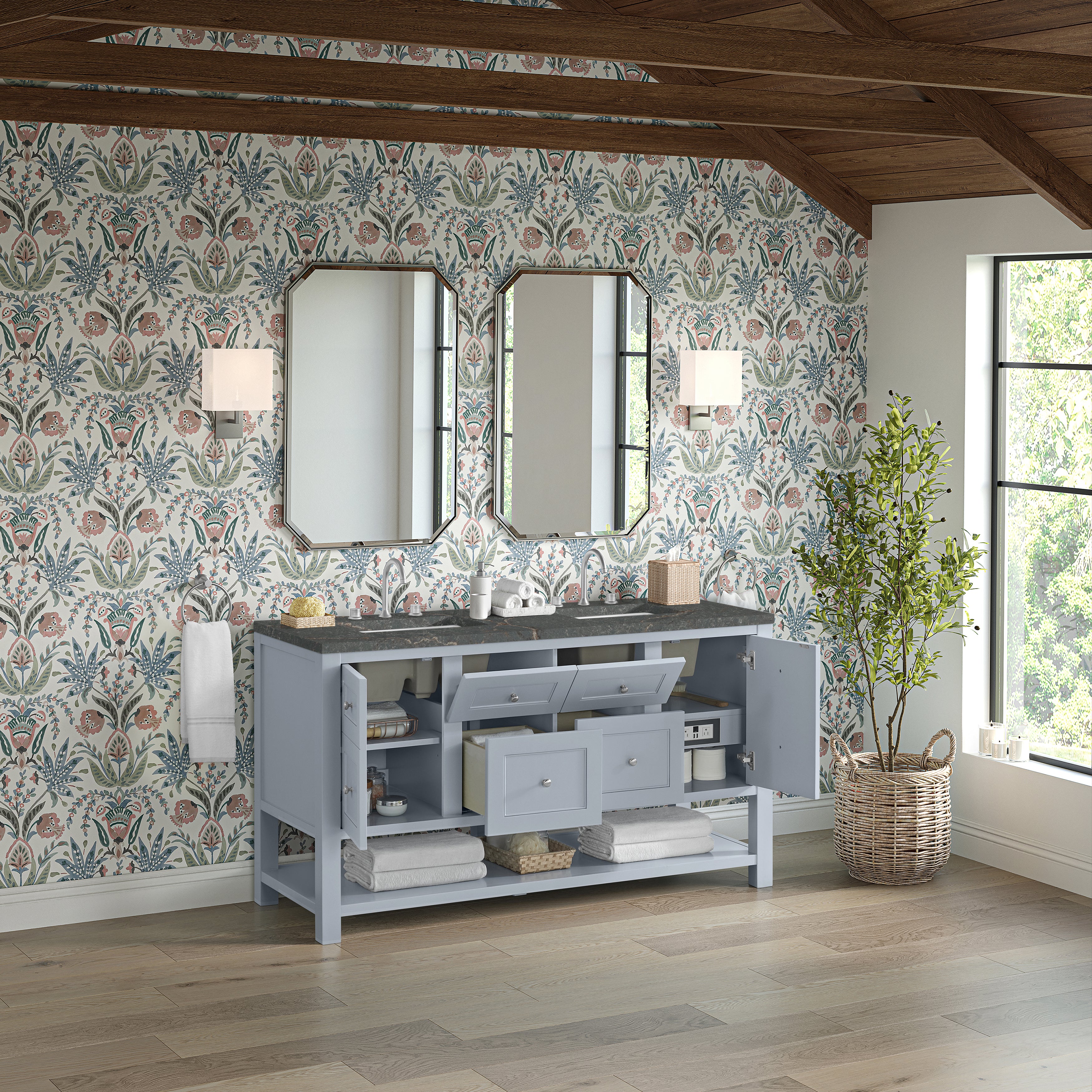 James Martin Breckenridge 60" Double Vanity in Serenity Blue with 3cm Countertop