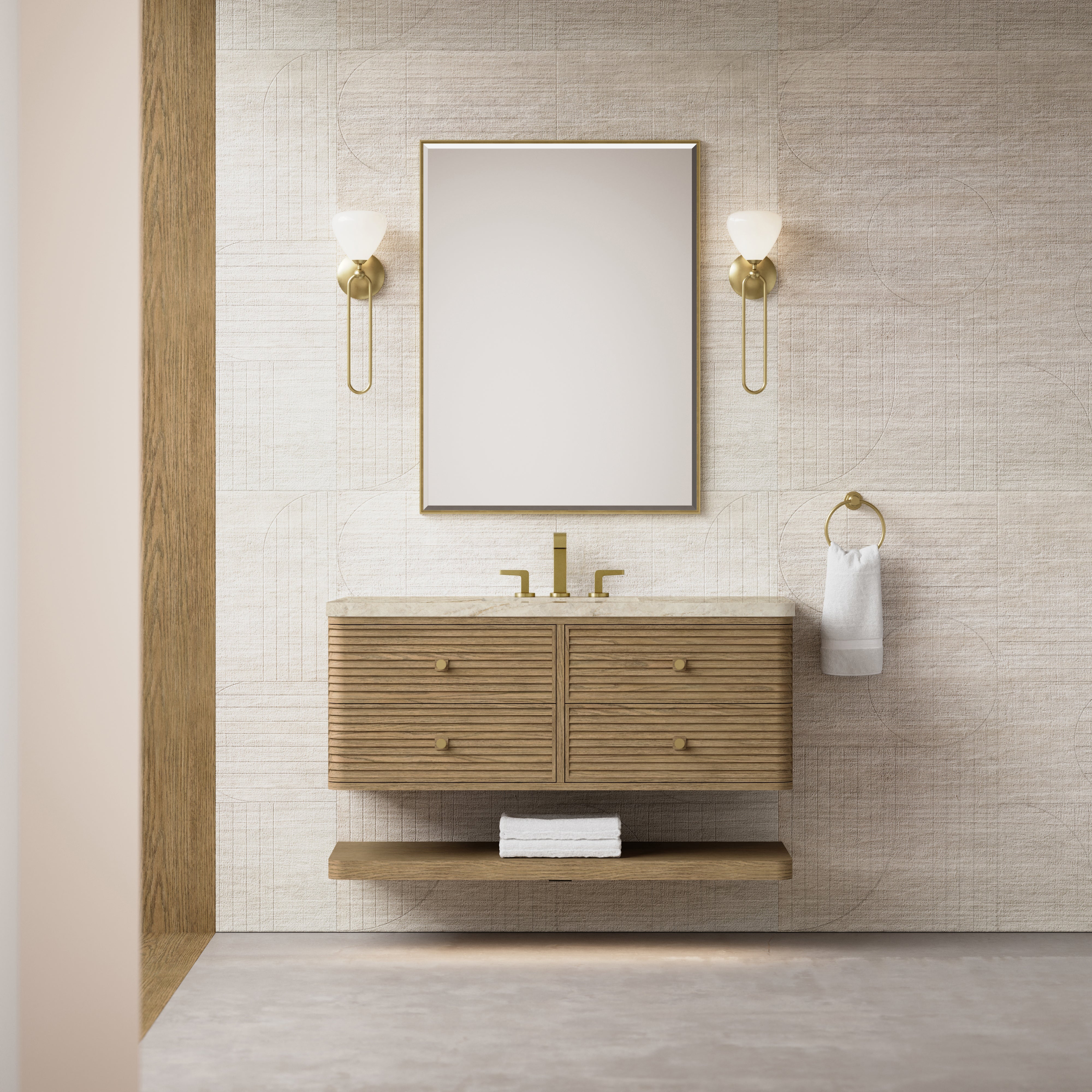 James Martin Allamari 48" Single Vanity in Dune Mist with 3cm Countertop
