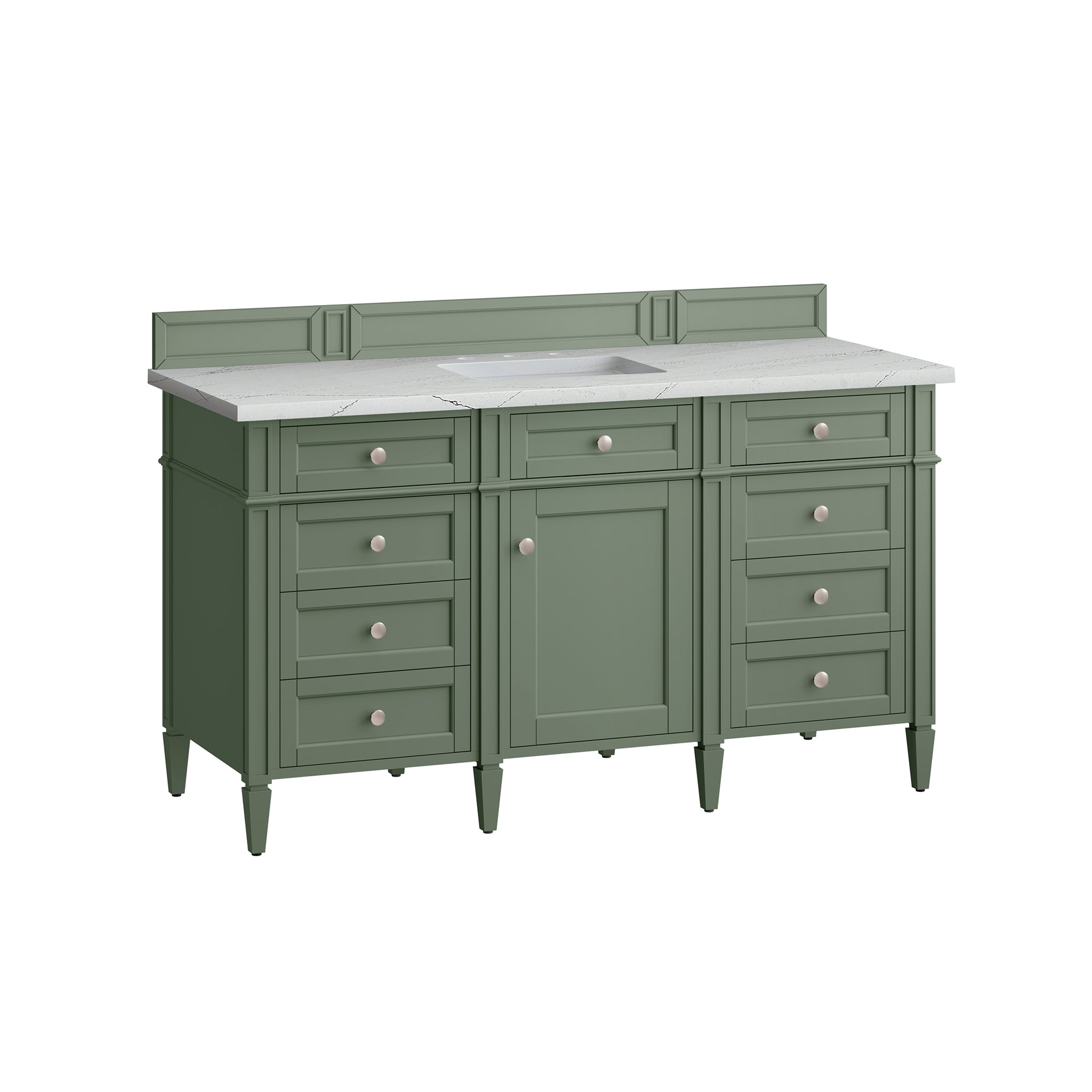 James Martin Brittany 60" Single Vanity in Smokey Celadon with 3cm Countertop