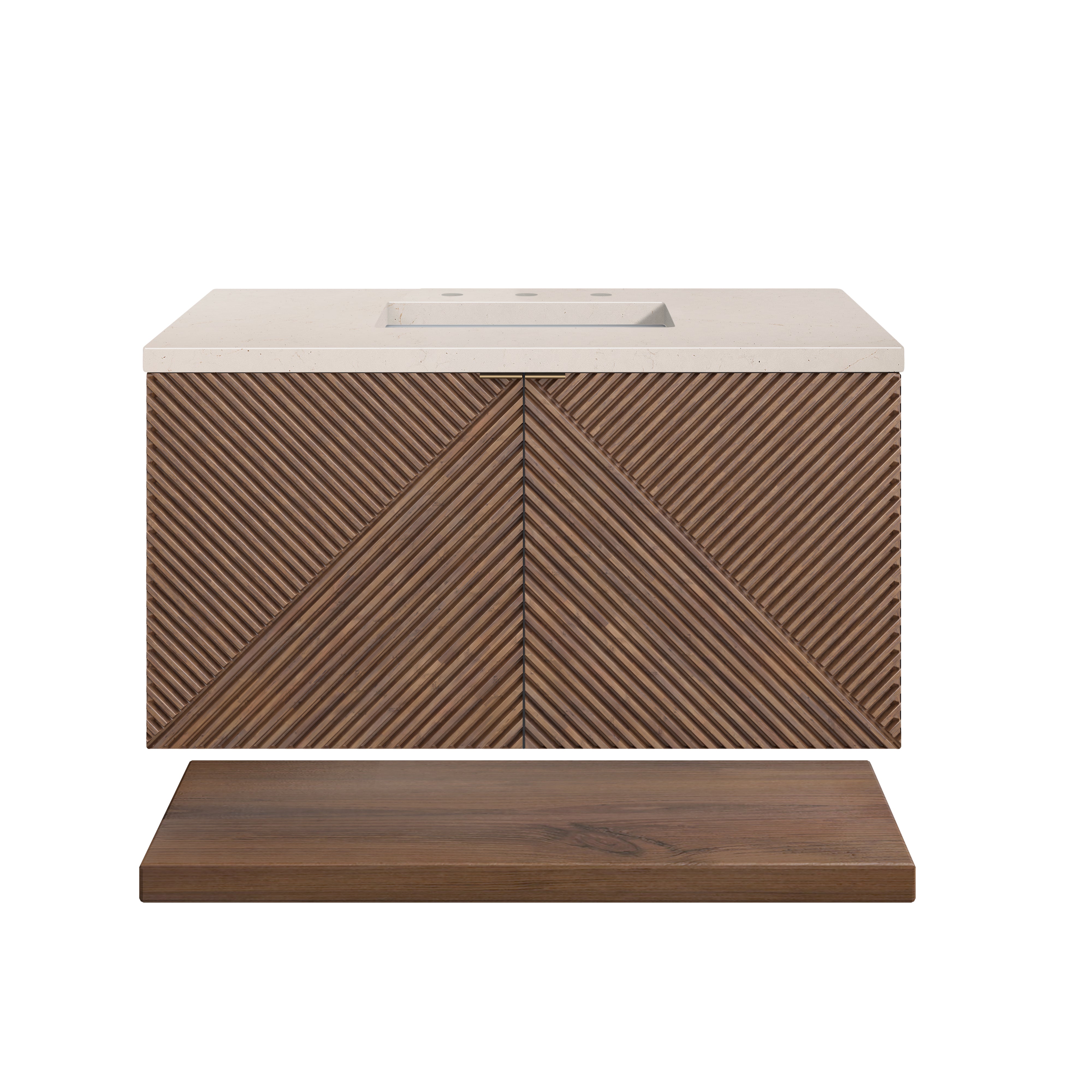 James Martin Marcello 36" Single Vanity in Chestnut with 3cm Countertop