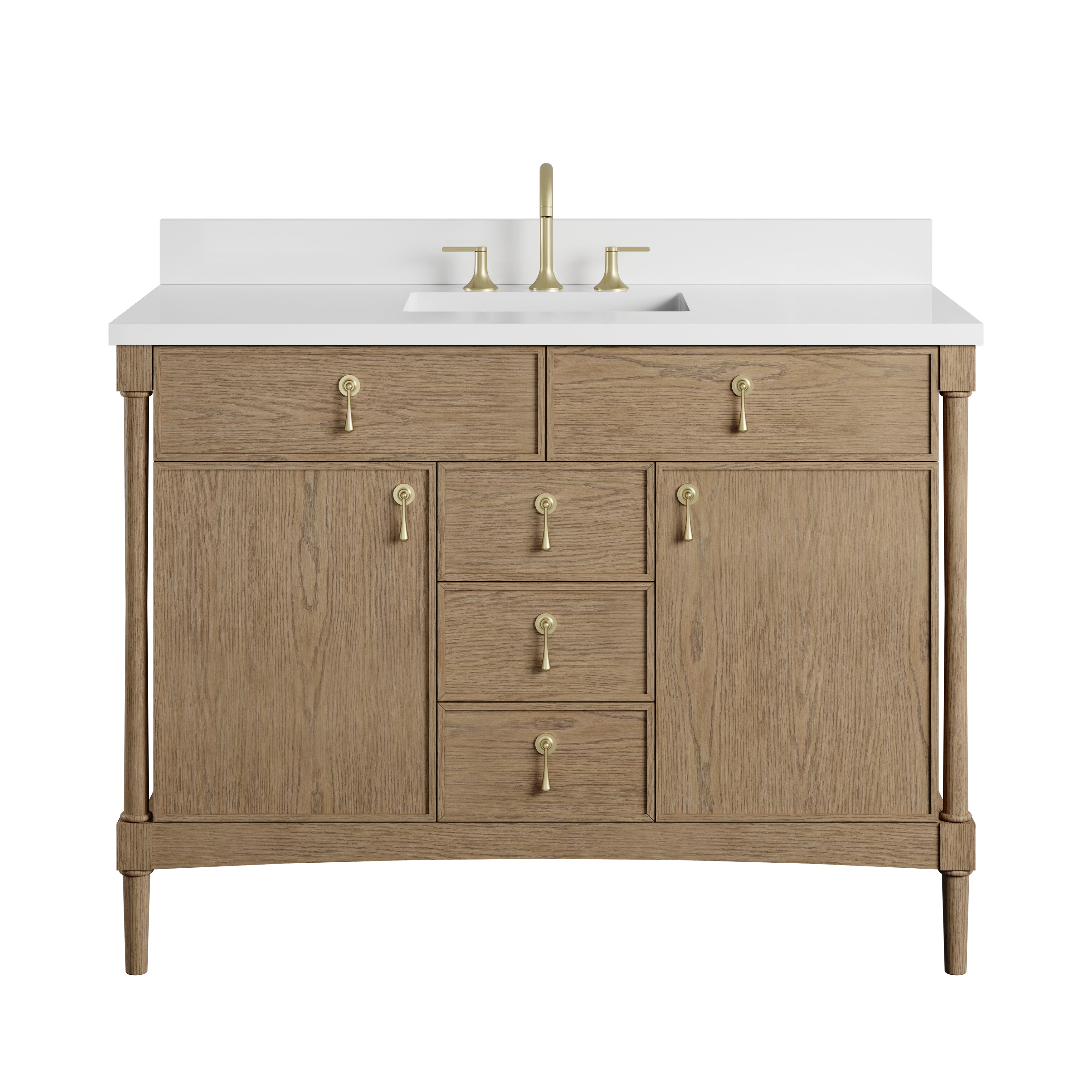 James Martin Kinnsden 48" Single Vanity in Weathered Oak with 3cm Countertop