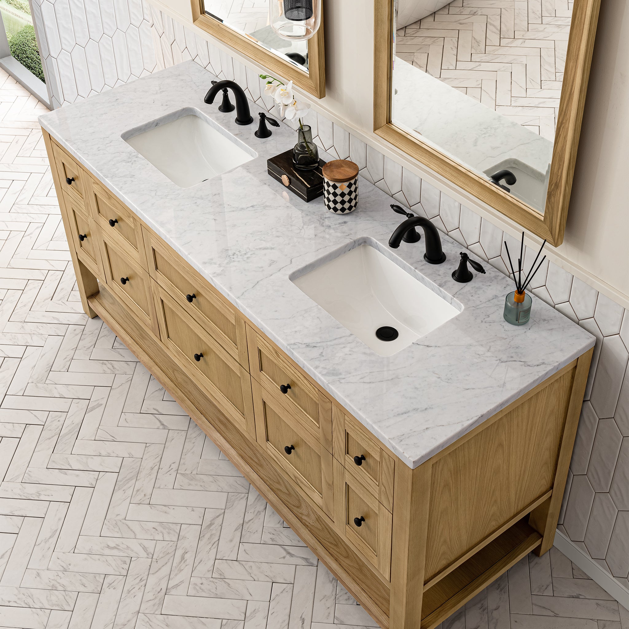 James Martin Breckenridge 72" Double Vanity in Light Natural Oak with 3cm Countertop