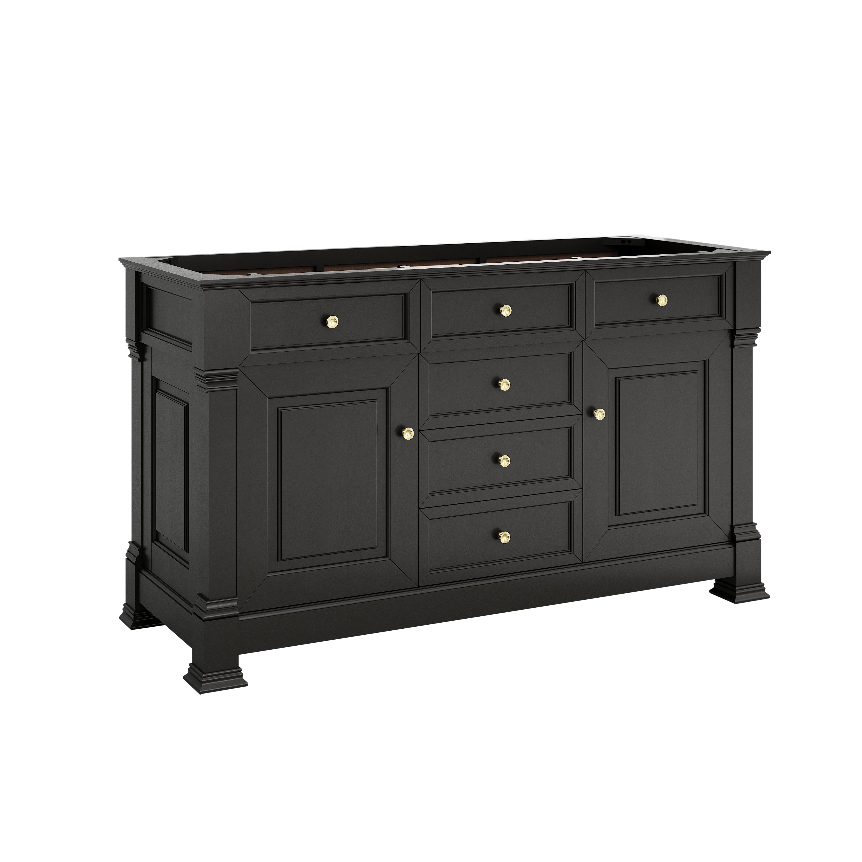 James Martin Brookfield 60" Double Vanity in Black Onyx with 3cm Countertop