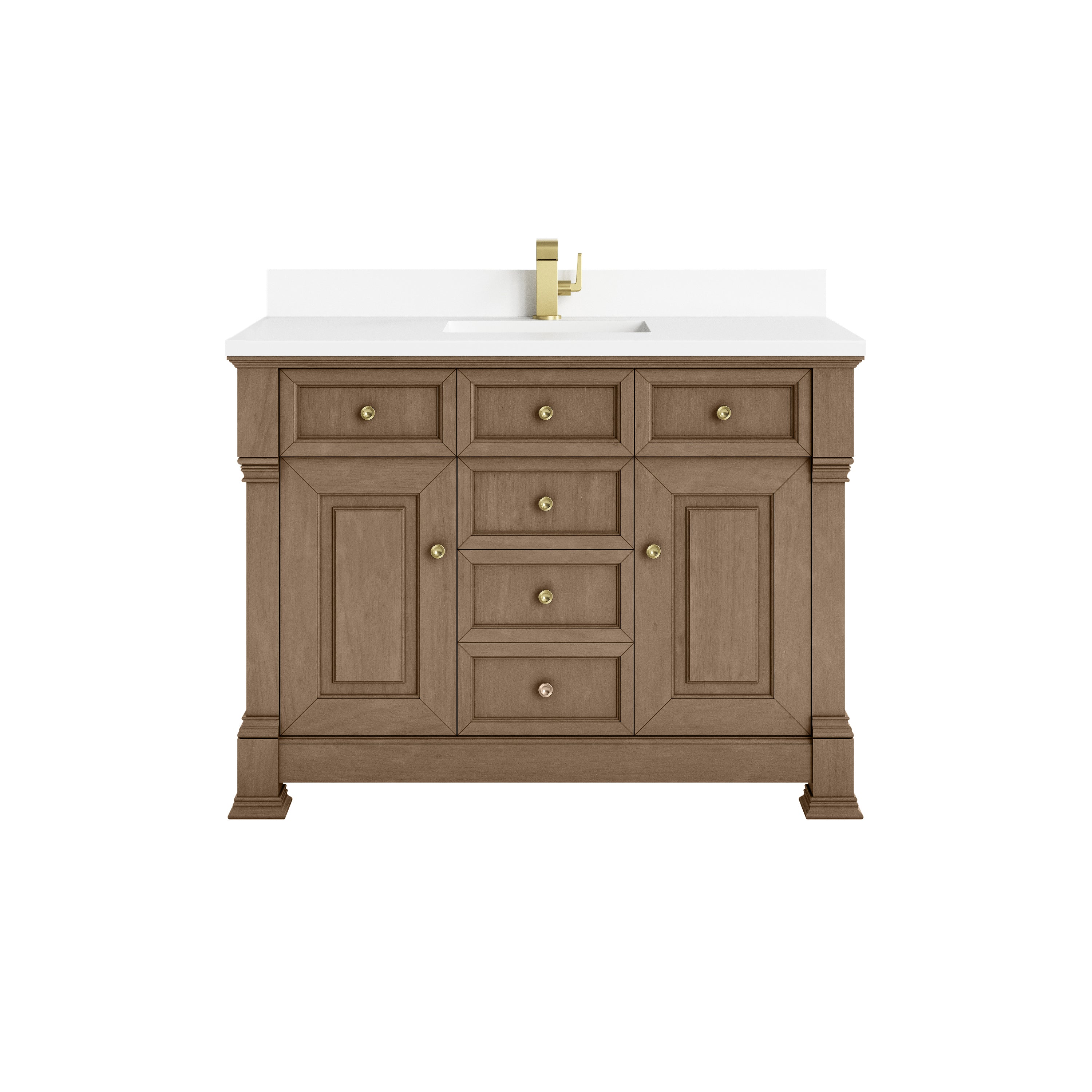 James Martin Brookfield 48" Single Vanity in Pecan with 3cm Countertop