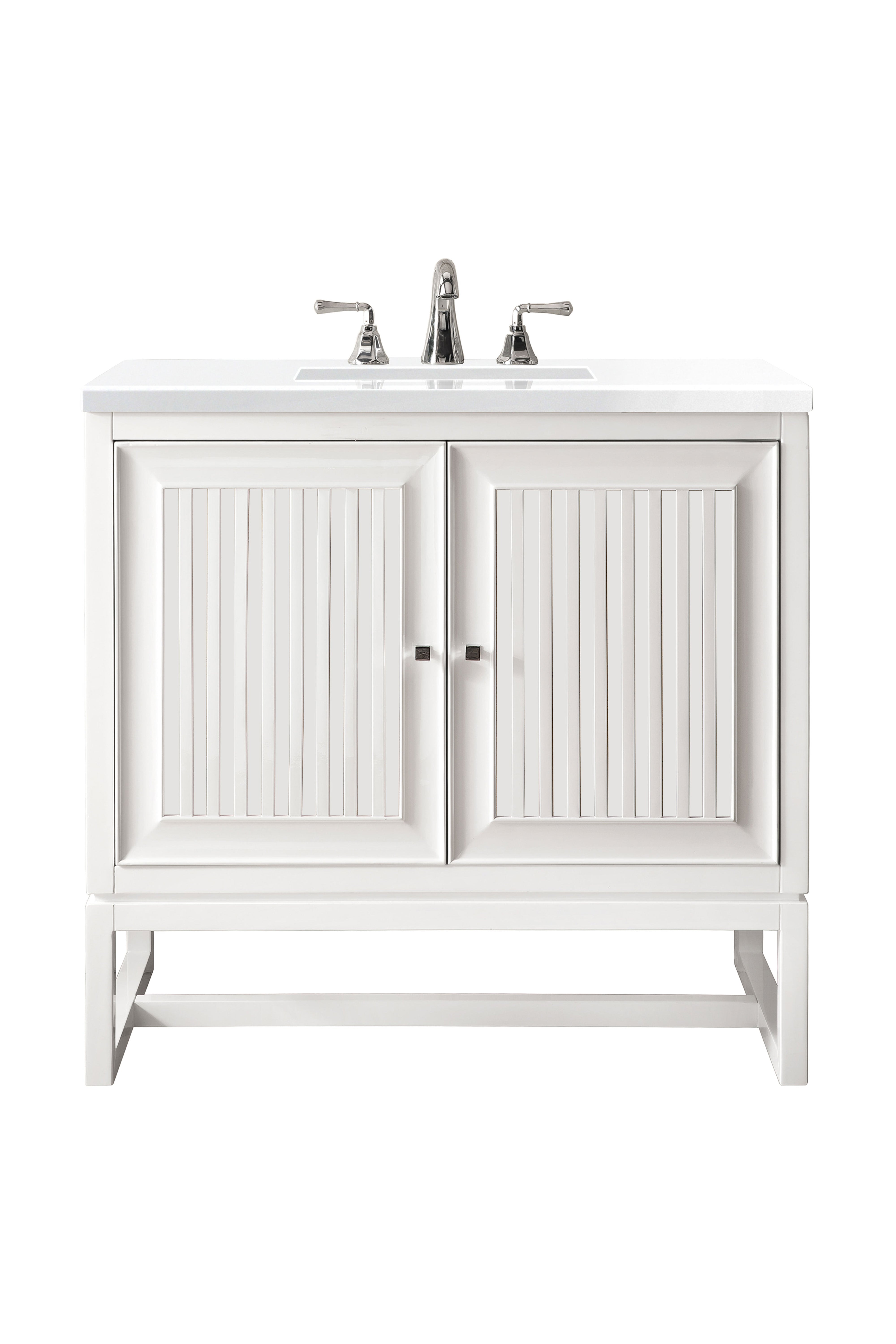 James Martin Athens 30" Single Vanity in Glossy White with 3cm Countertop