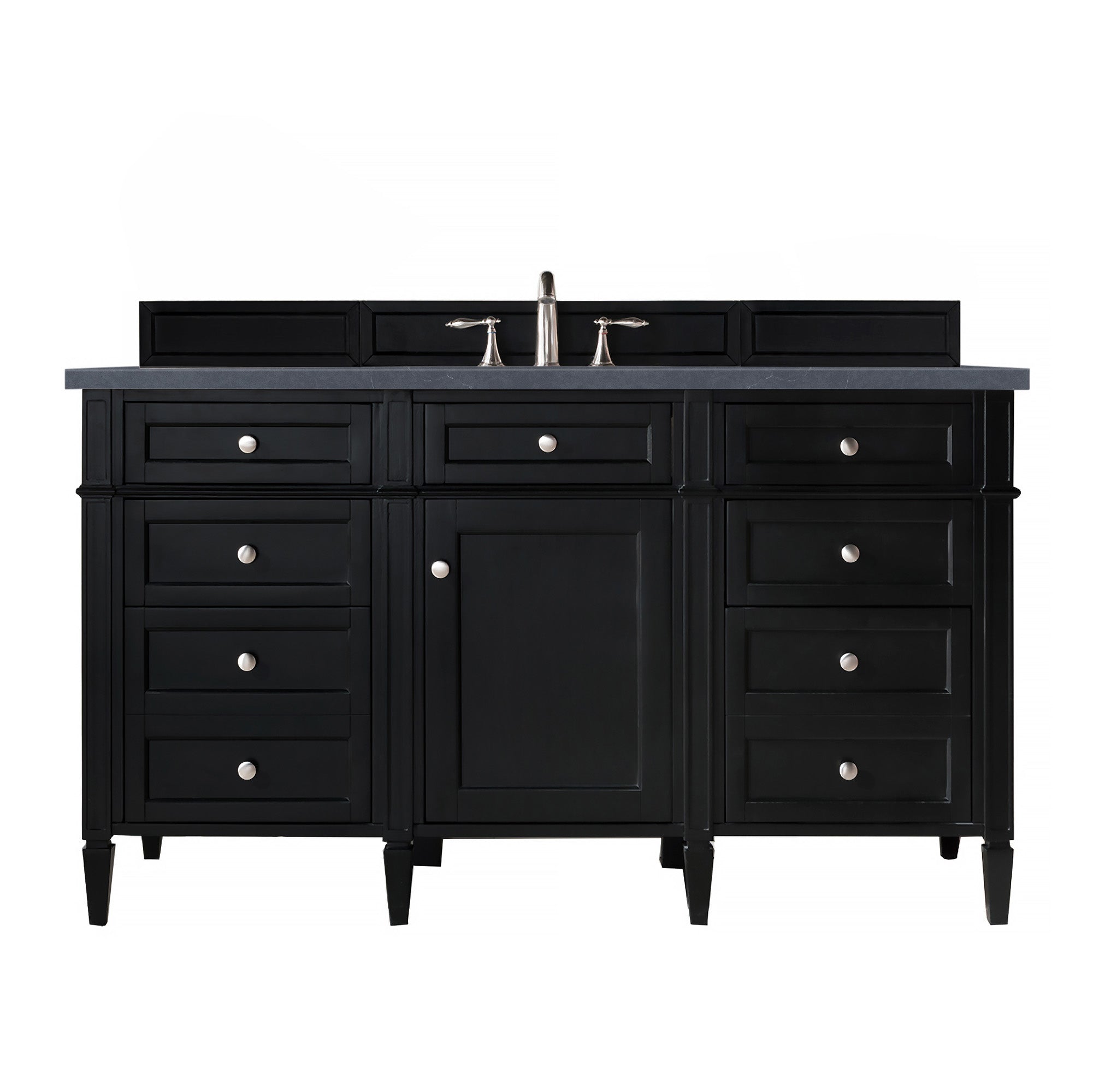 James Martin Brittany 60" Single Vanity in Black Onyx with 3cm Countertop