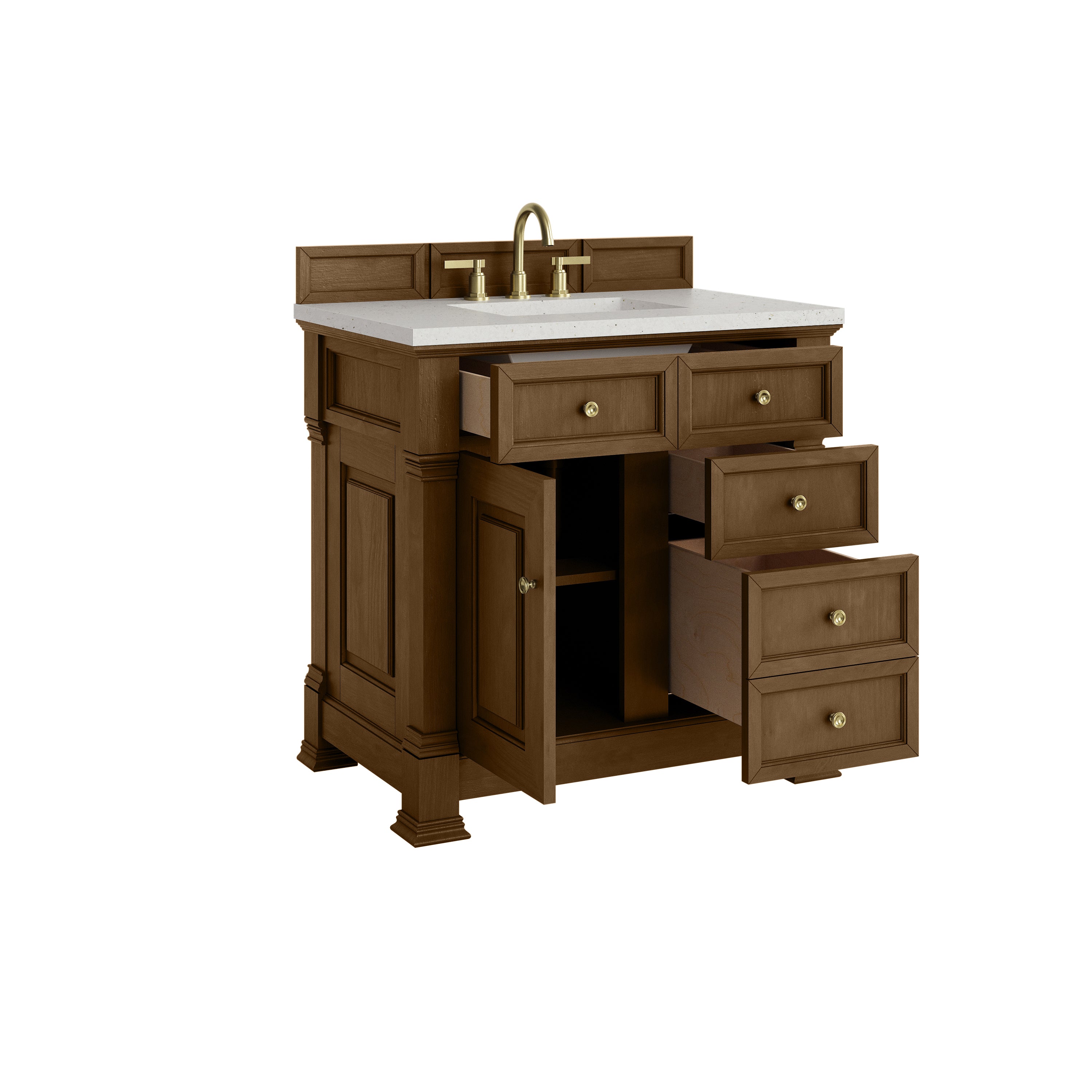 James Martin Brookfield 36" Single Vanity in Honey Oak with 3cm Countertop