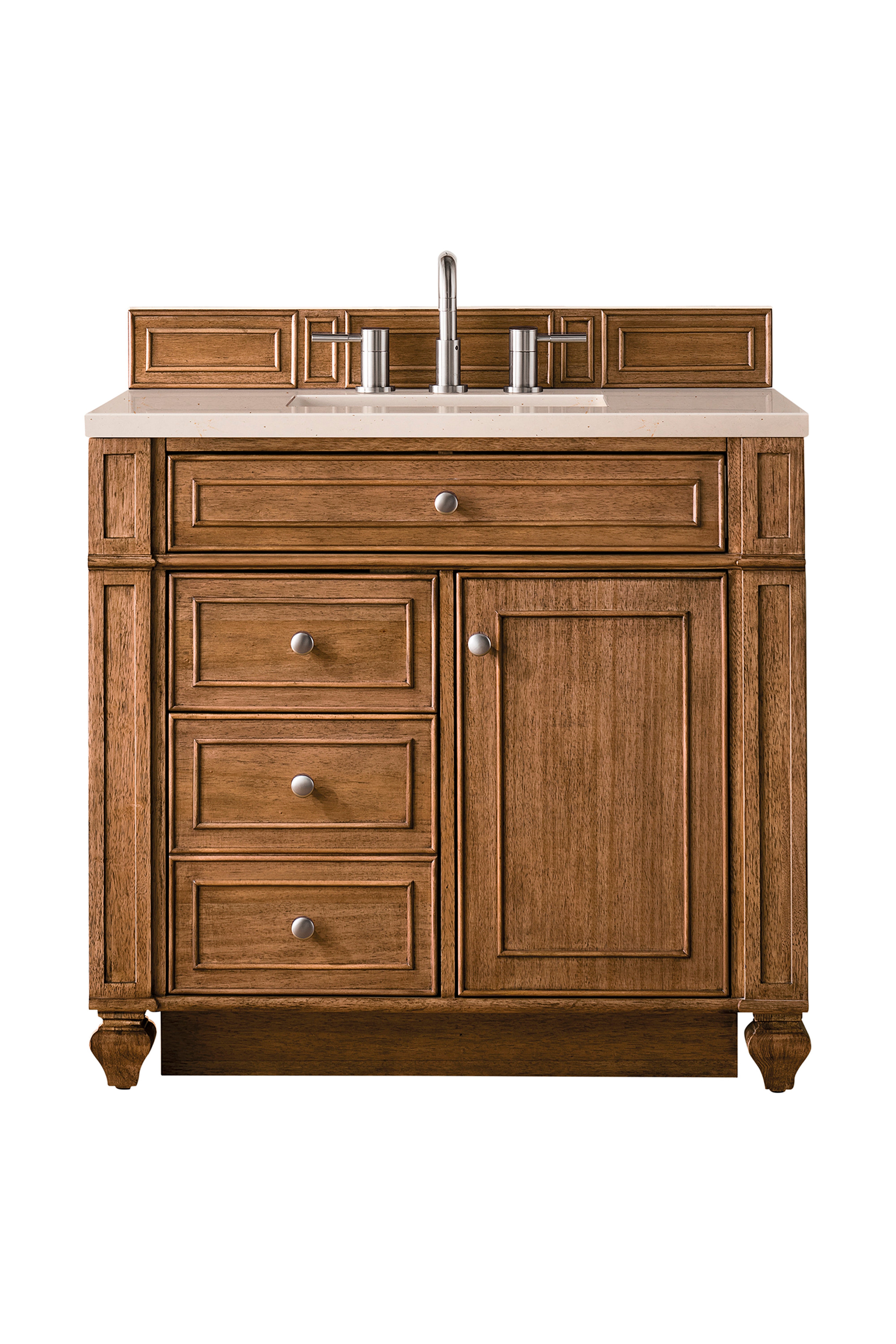 James Martin Bristol 36" Single Vanity in Saddle Brown with 3cm Countertop
