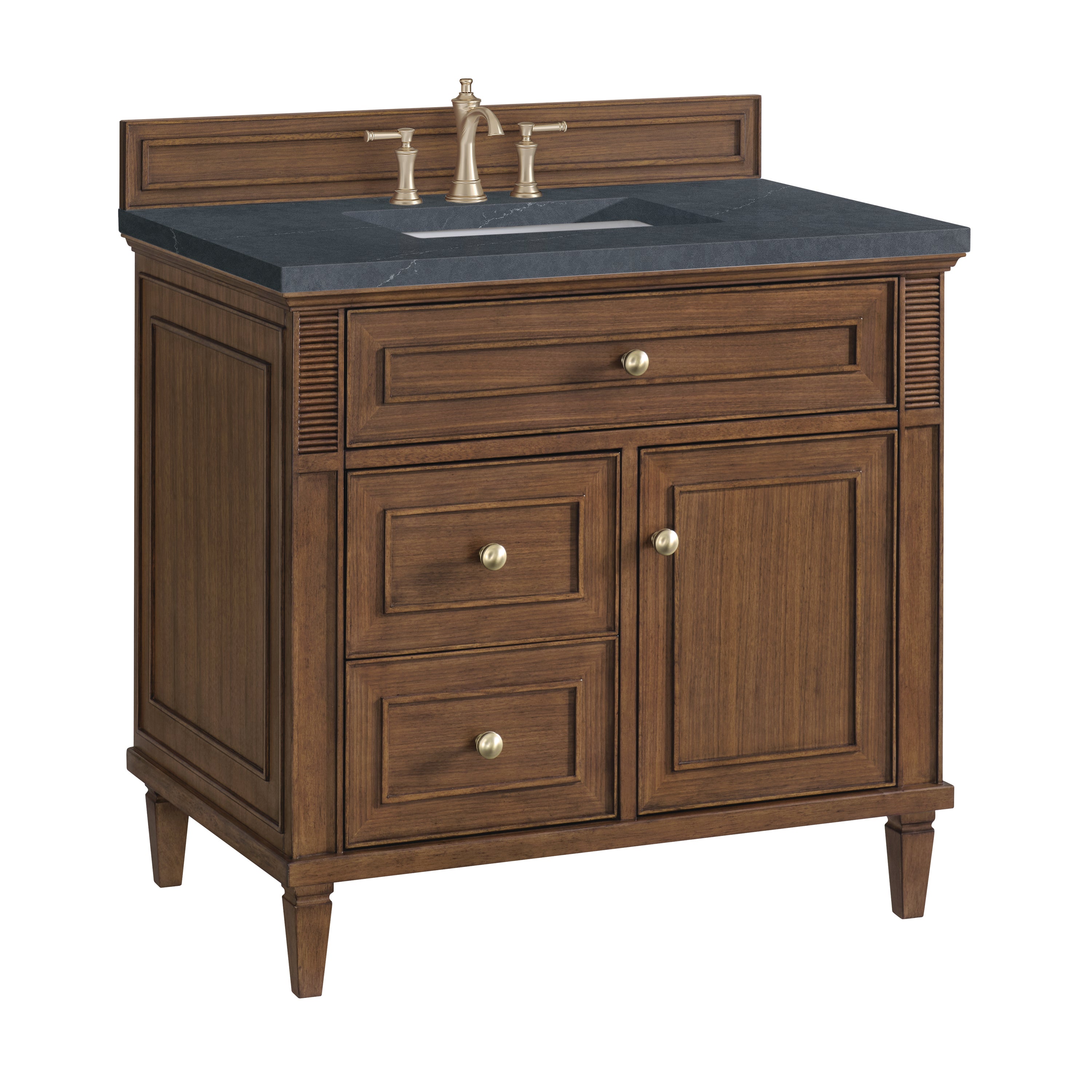 James Martin Lorelai 36" Single Vanity in Mid-Century Walnut with 3cm Countertop