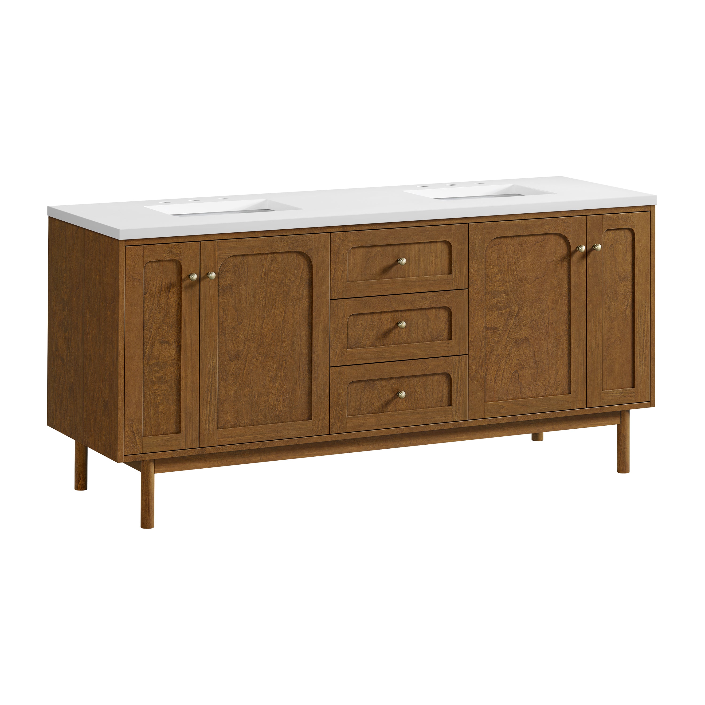 James Martin Laurent 72" Double Vanity in Honey Oak with 3cm Countertop