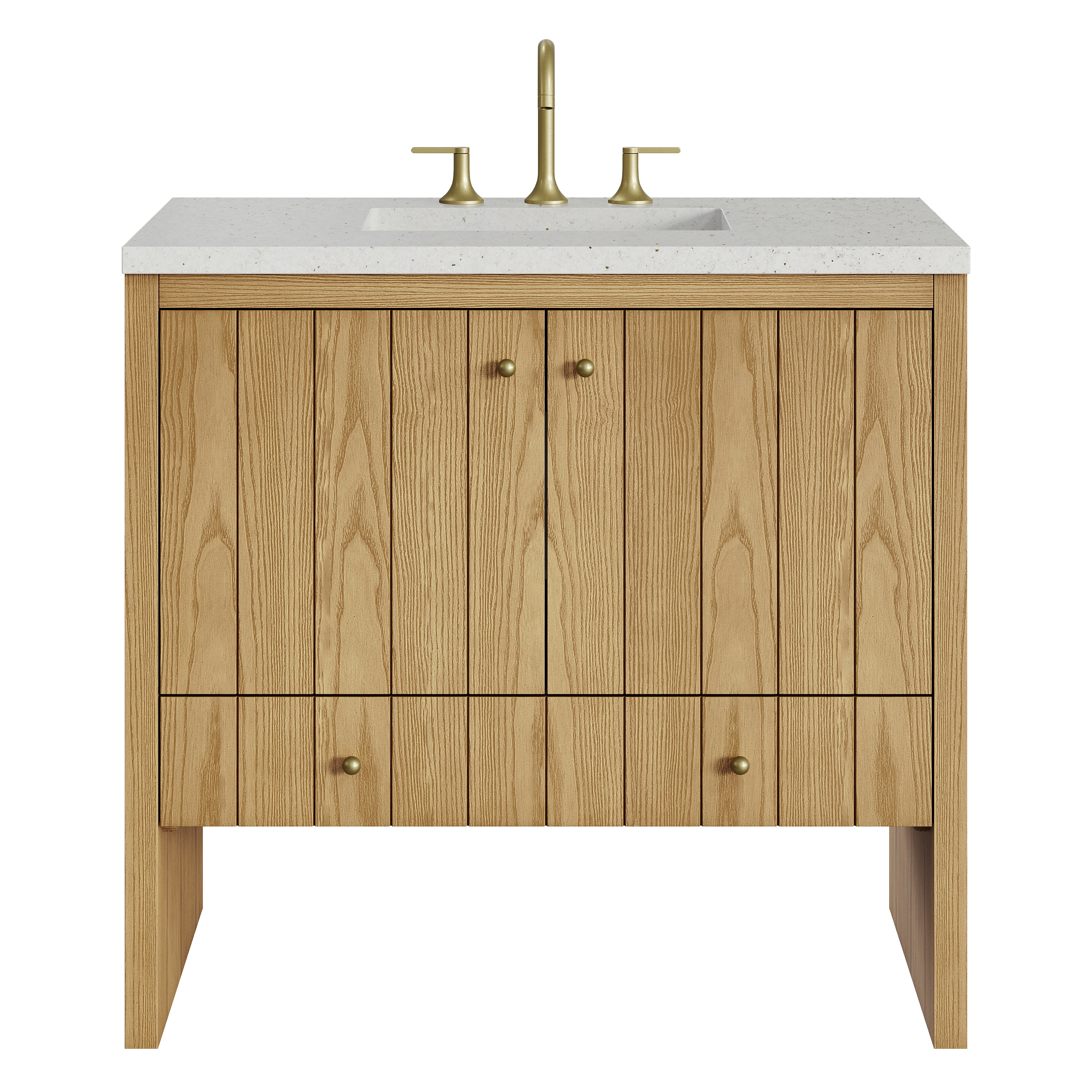 James Martin Hudson 36" Single Vanity in Light Natural Oak with 3cm Countertop