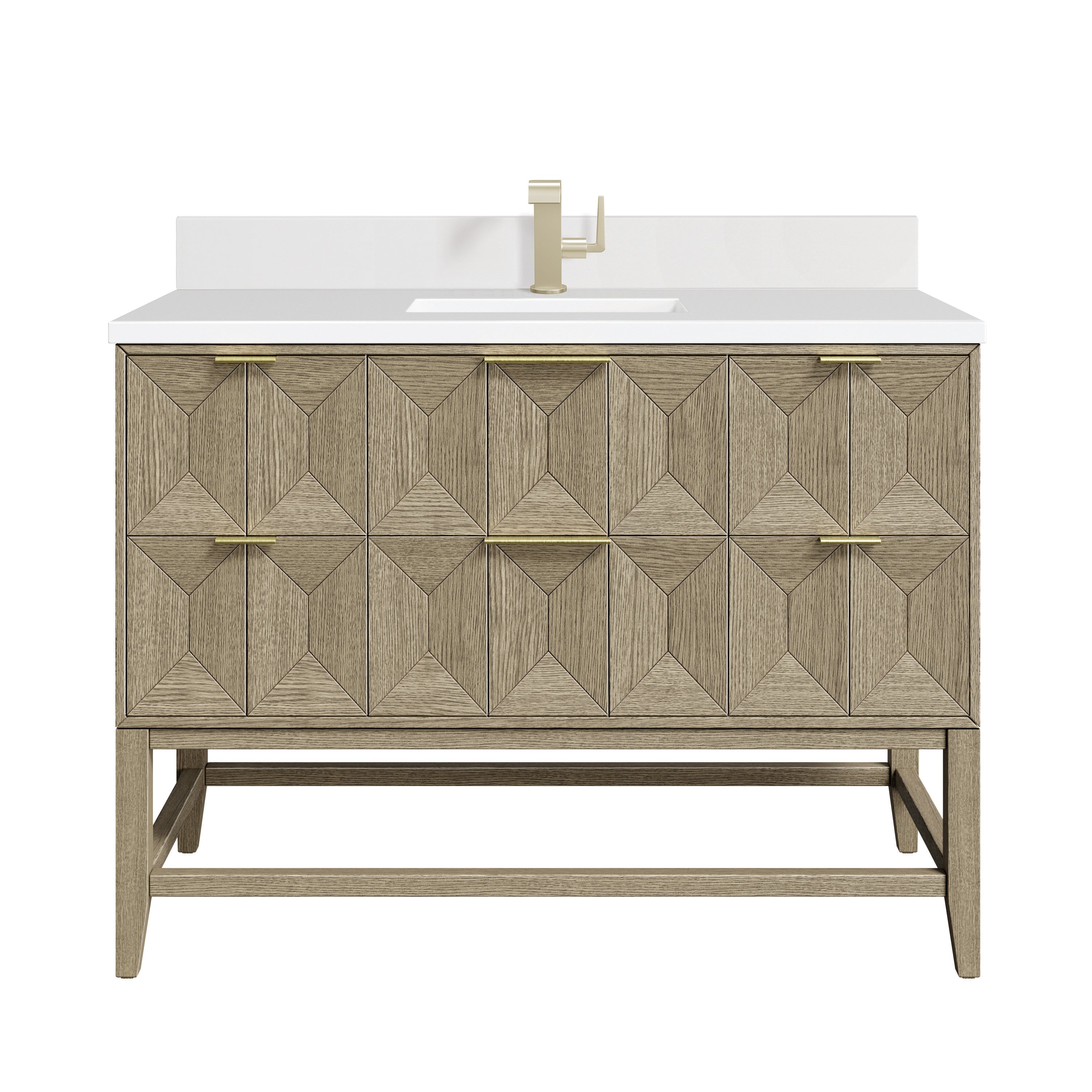 James Martin Emmeline 48" Single Vanity in Pebble Oak with 3cm Countertop