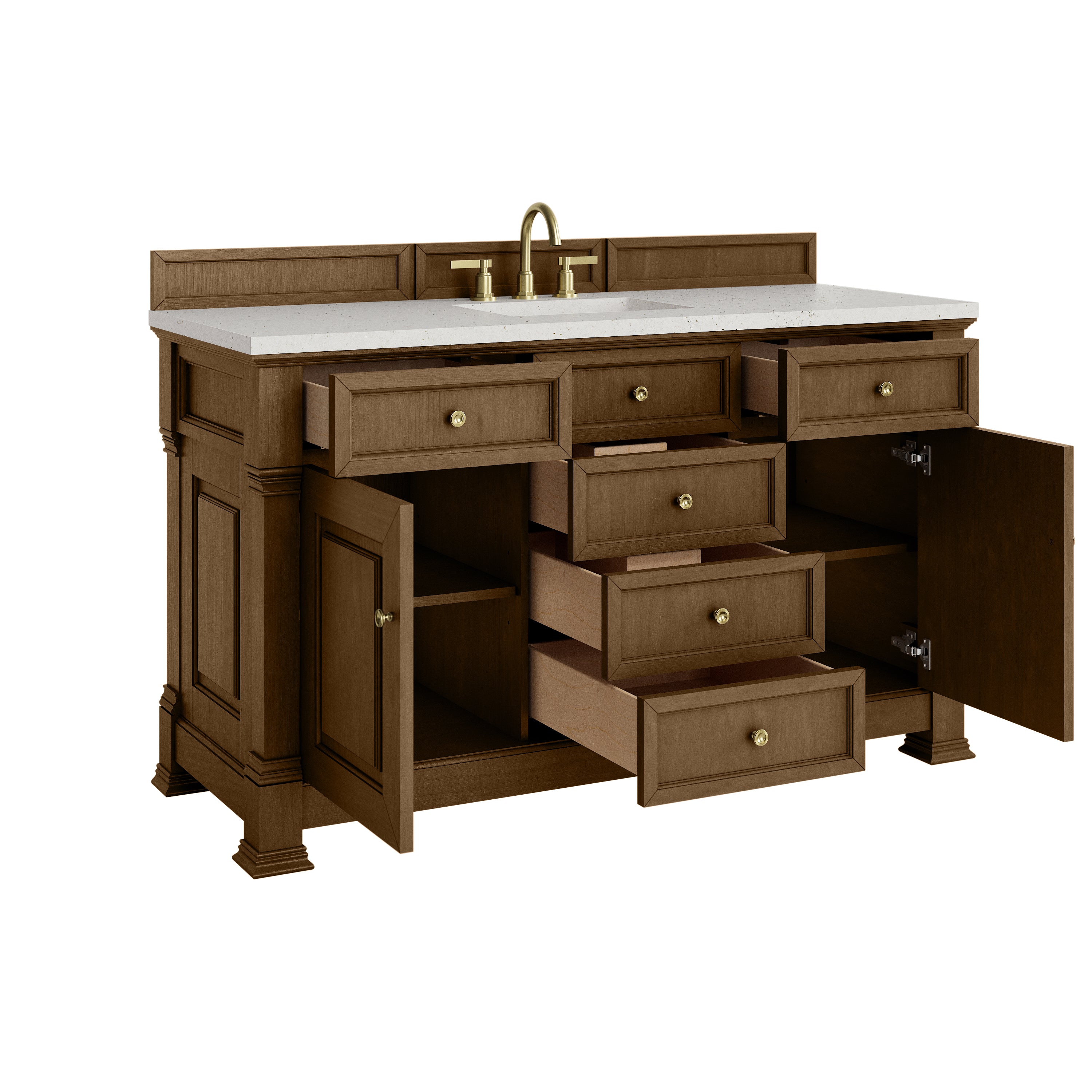 James Martin Brookfield 60" Single Vanity in Honey Oak with 3cm Countertop