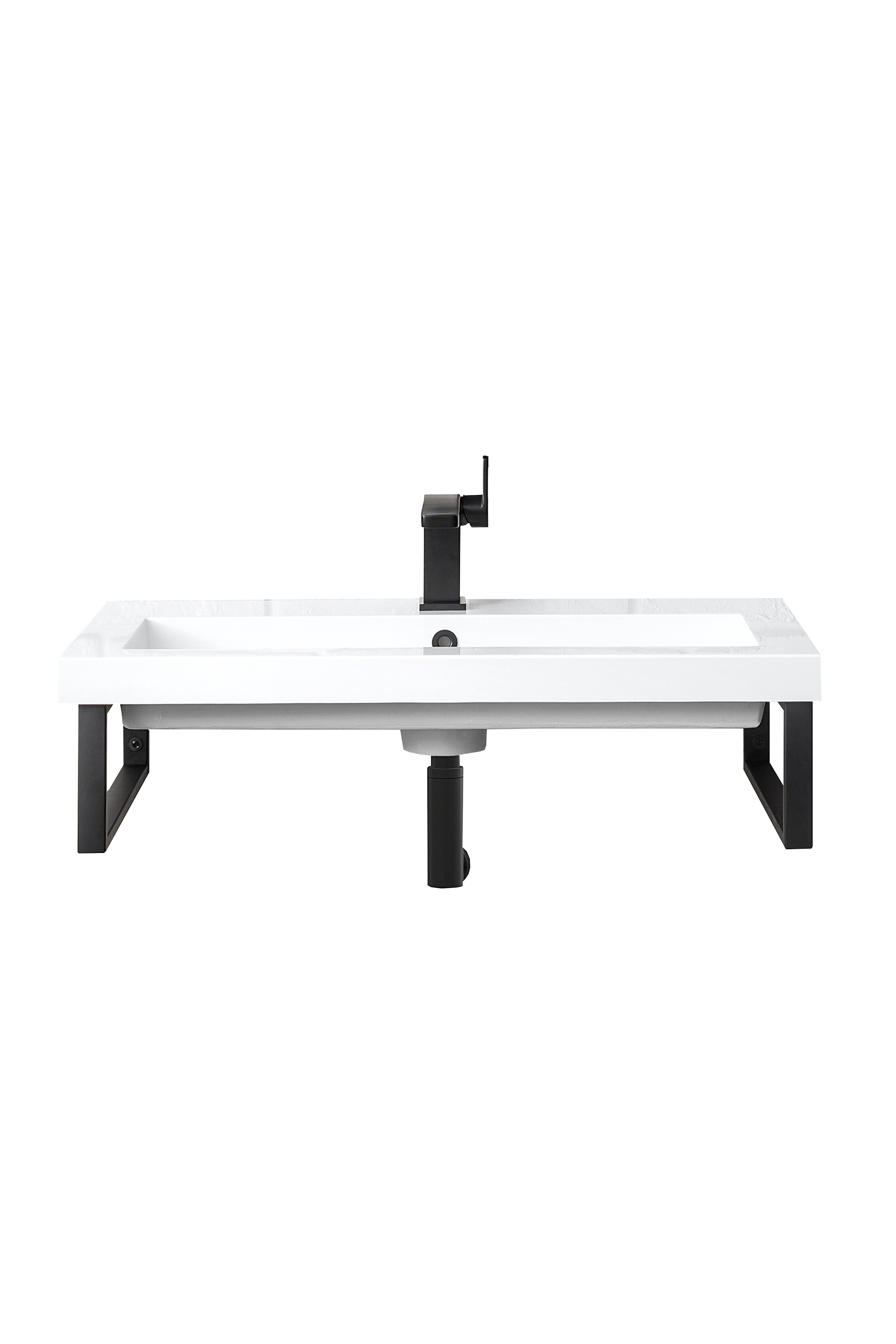 James Martin Two Boston 15.25" Wall Brackets with 31.5" White Glossy Composite Stone Top