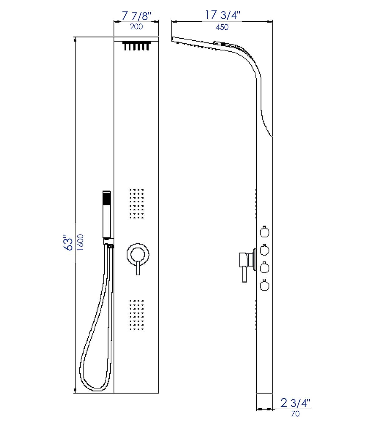 ALFI brand  ABSP30 Stainless Steel Shower Panel with 2 Body Sprays