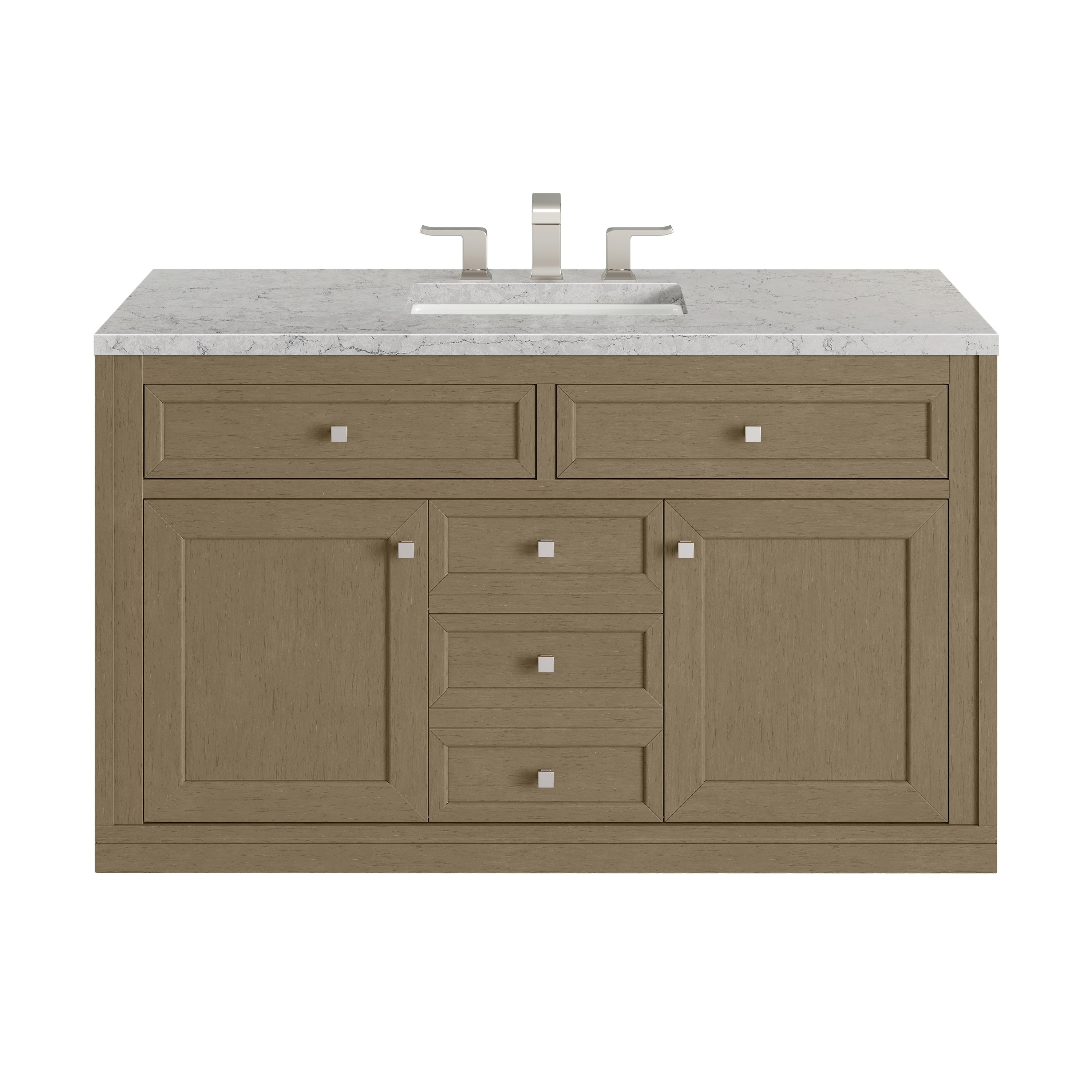 James Martin Chicago 48" Single Vanity in Walnut Whisper with 3cm Countertop and FreePower Wireless Charger
