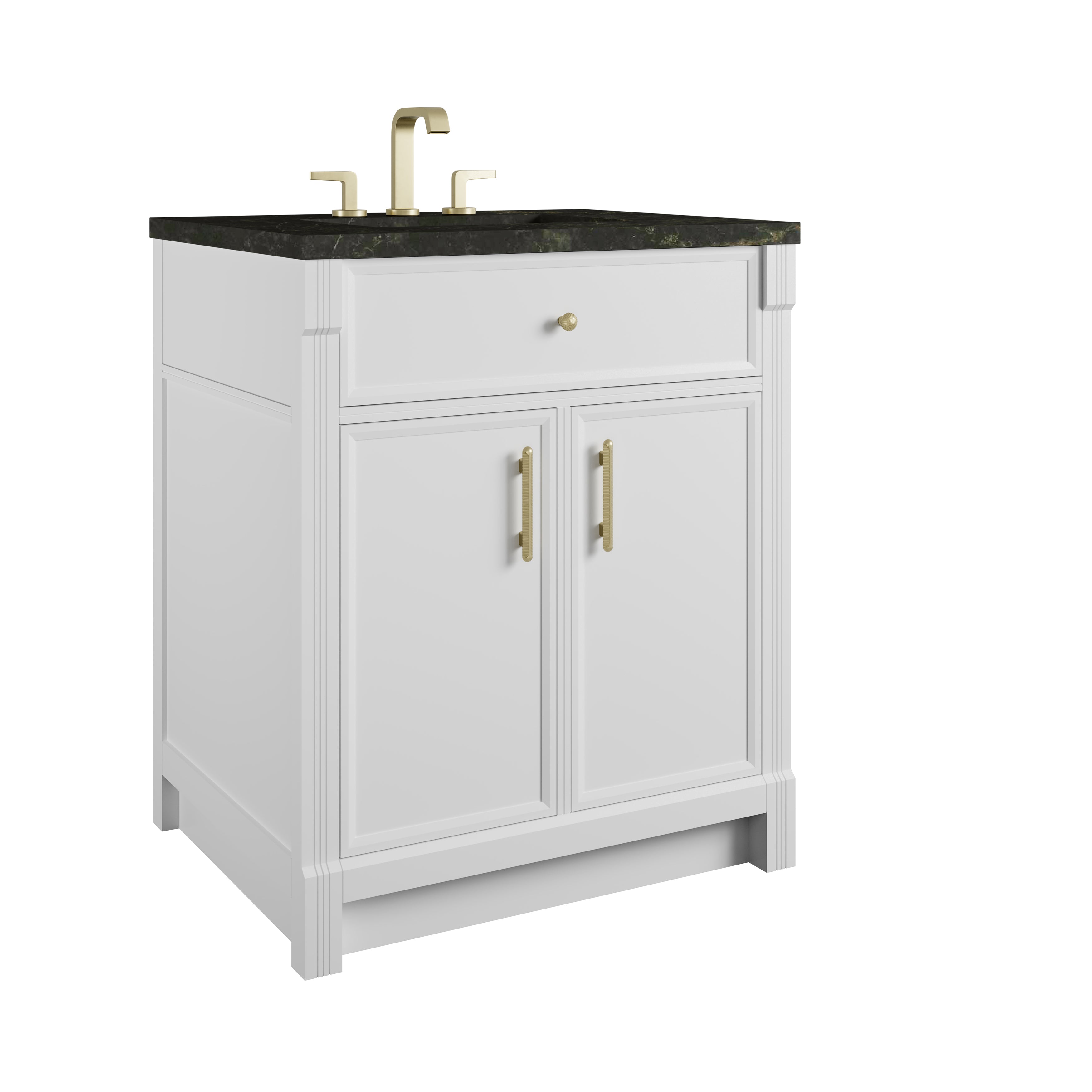 James Martin Bellshire 30" Single Vanity in Bright White with 3cm Countertop