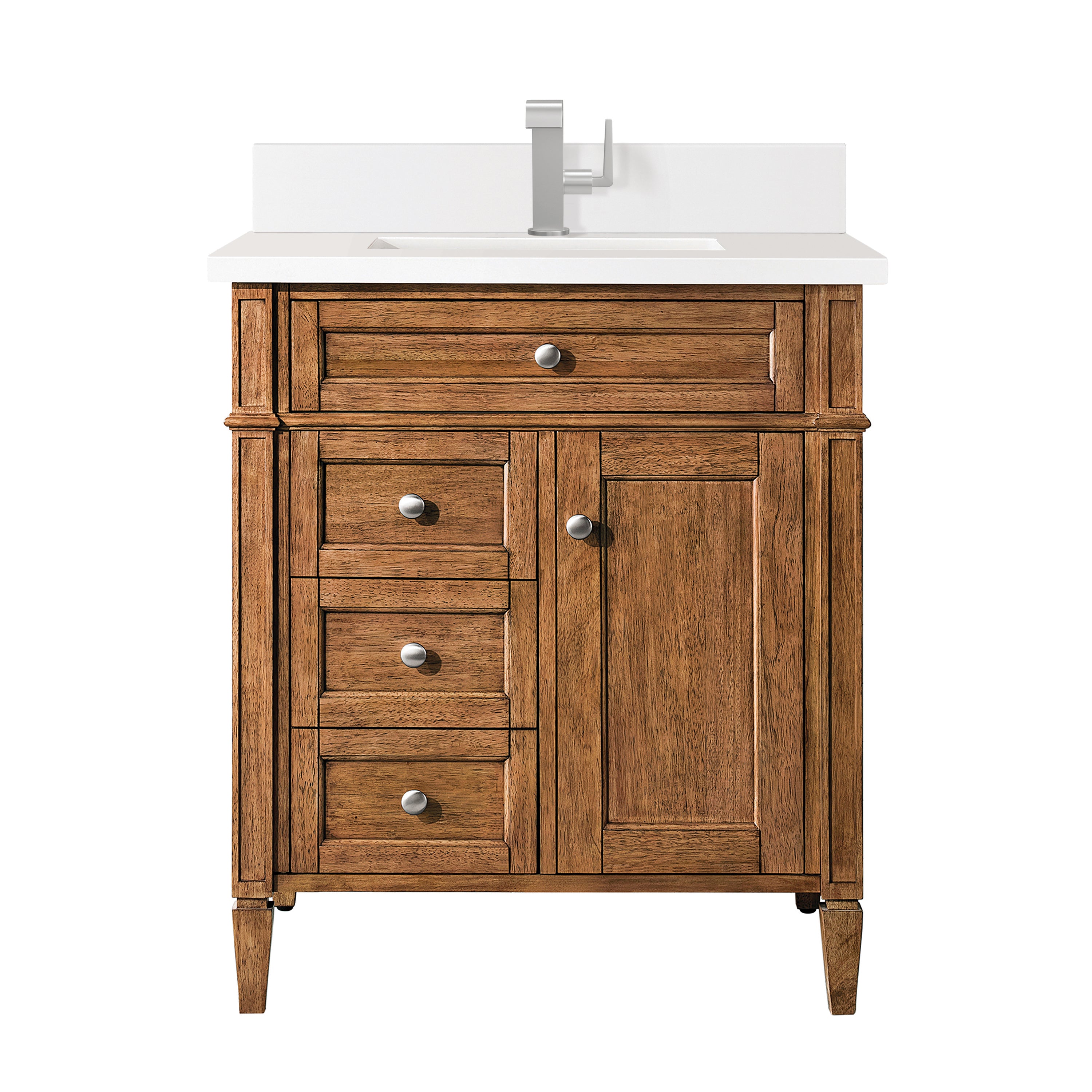 James Martin Brittany 30" Single Vanity in Saddle Brown with 3cm Countertop