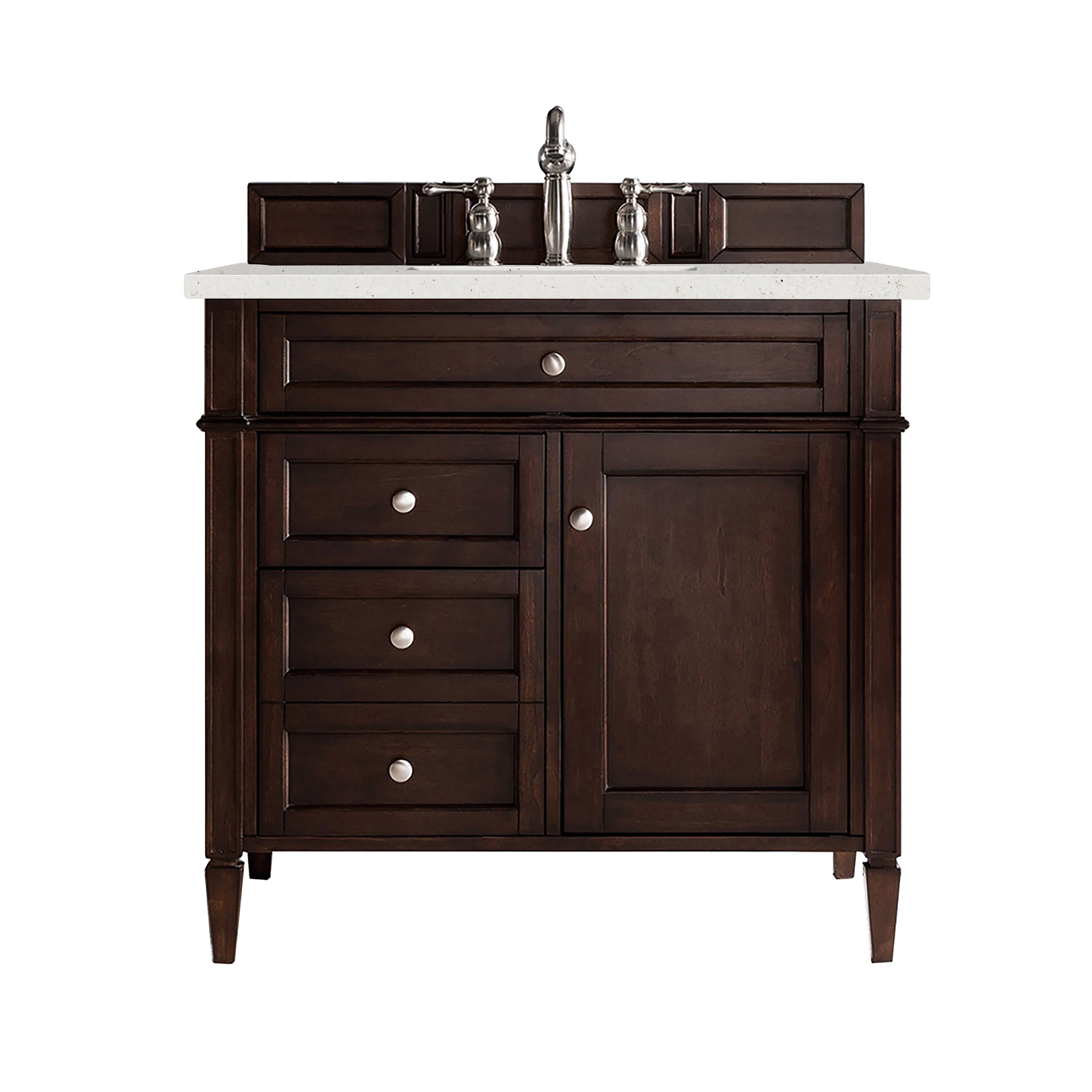 James Martin Brittany 36" Single Vanity in Burnished Mahogany with 3cm Countertop