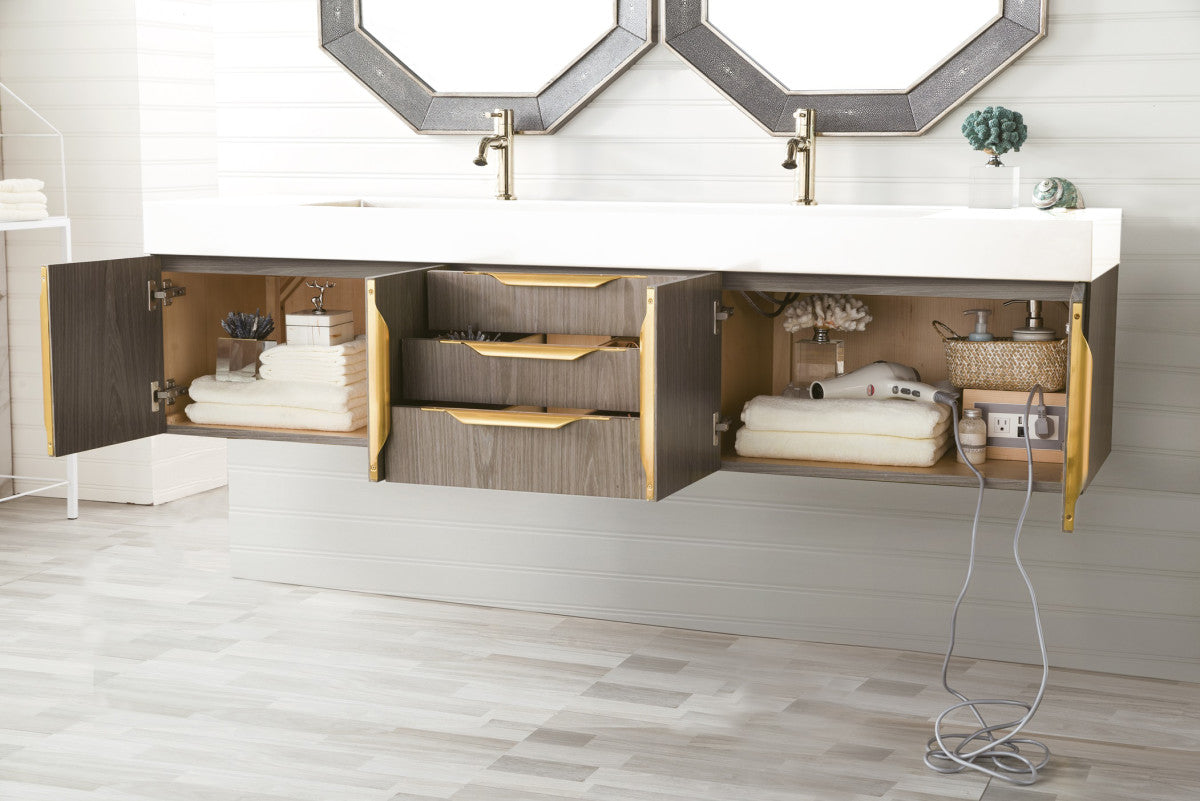 Columbia 72" Double Wall Mount Vanity Cabinet