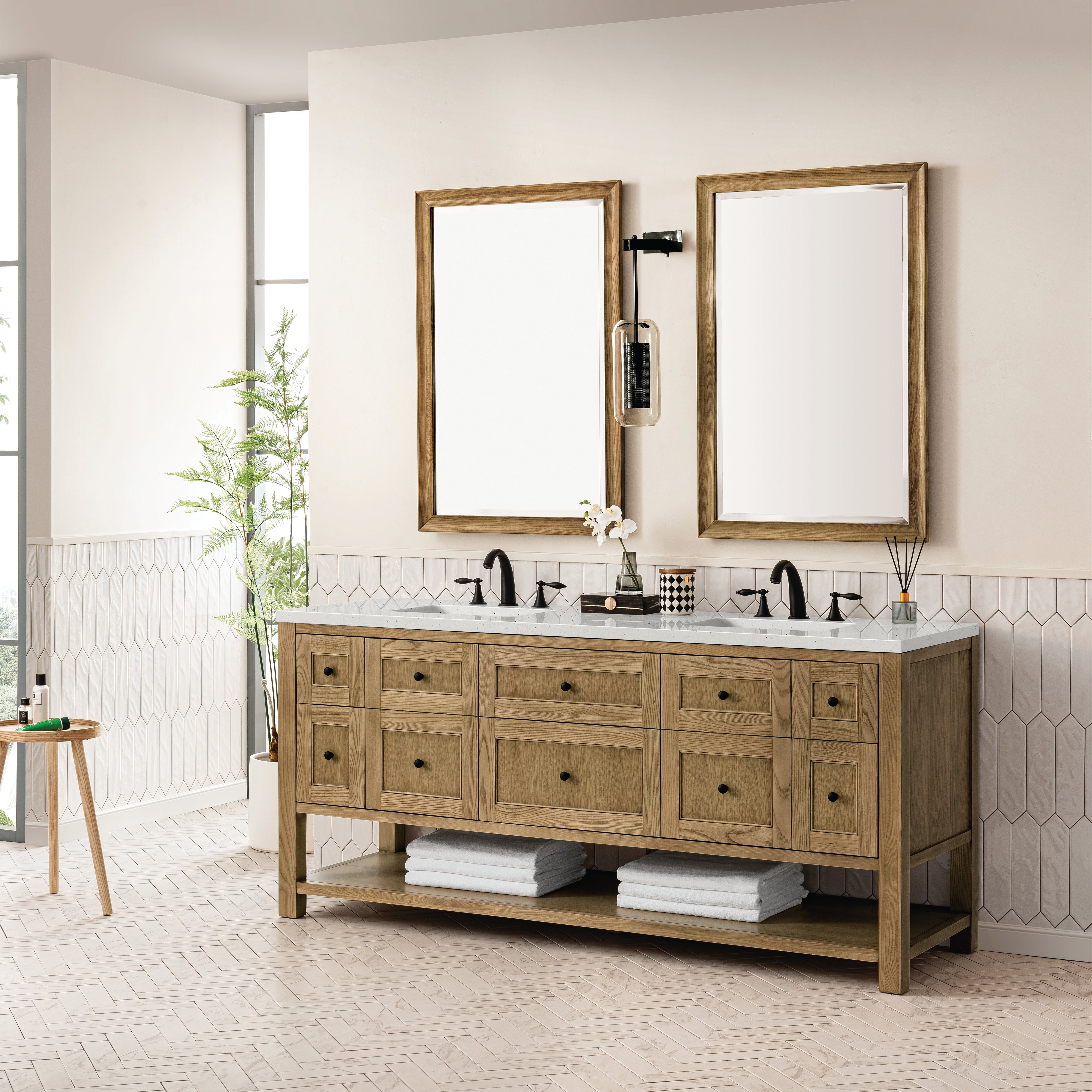 James Martin Breckenridge 72" Double Vanity in Light Natural Oak with 3cm Countertop