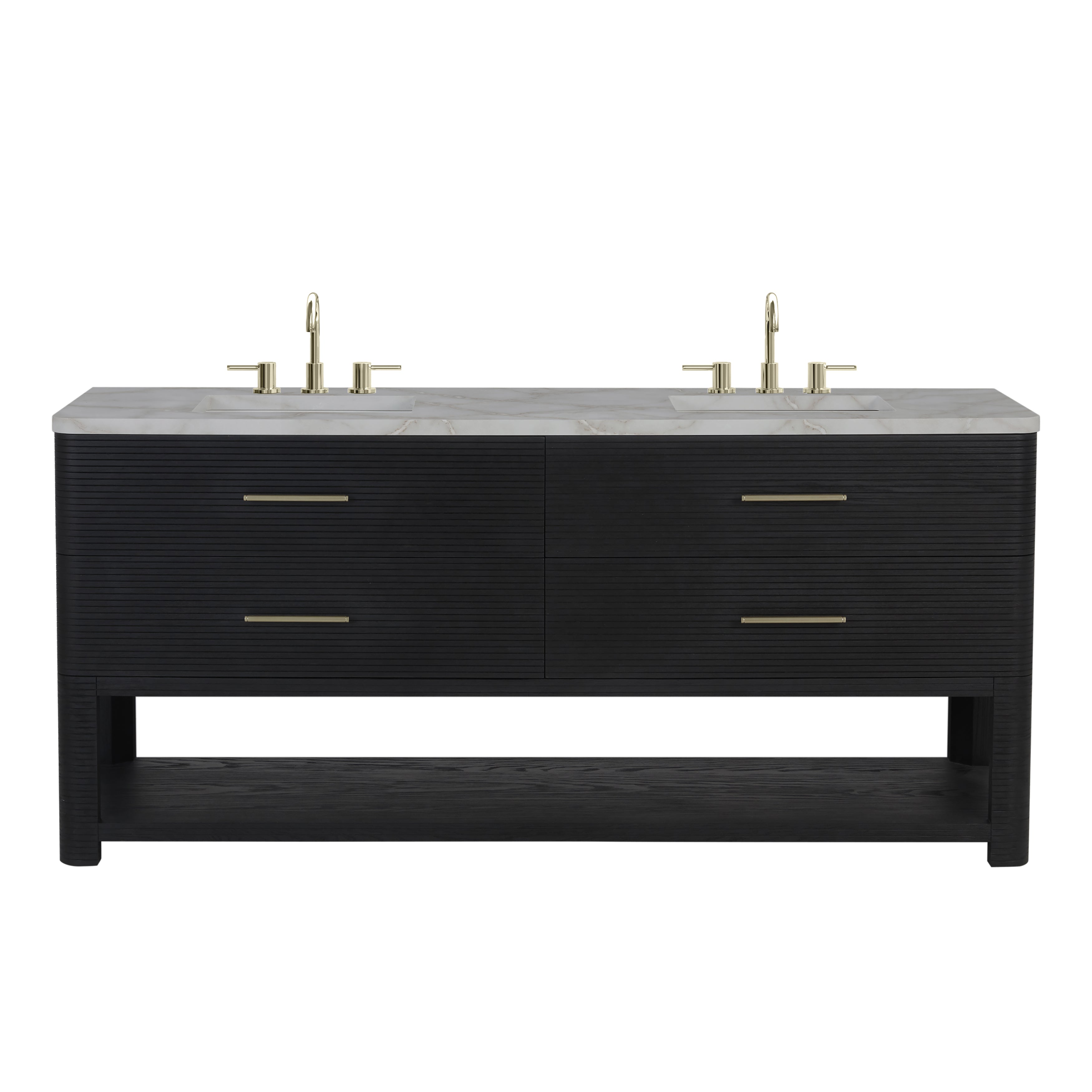 James Martin Lucian 72" Double Vanity in Carbon Oak with 3cm Countertop