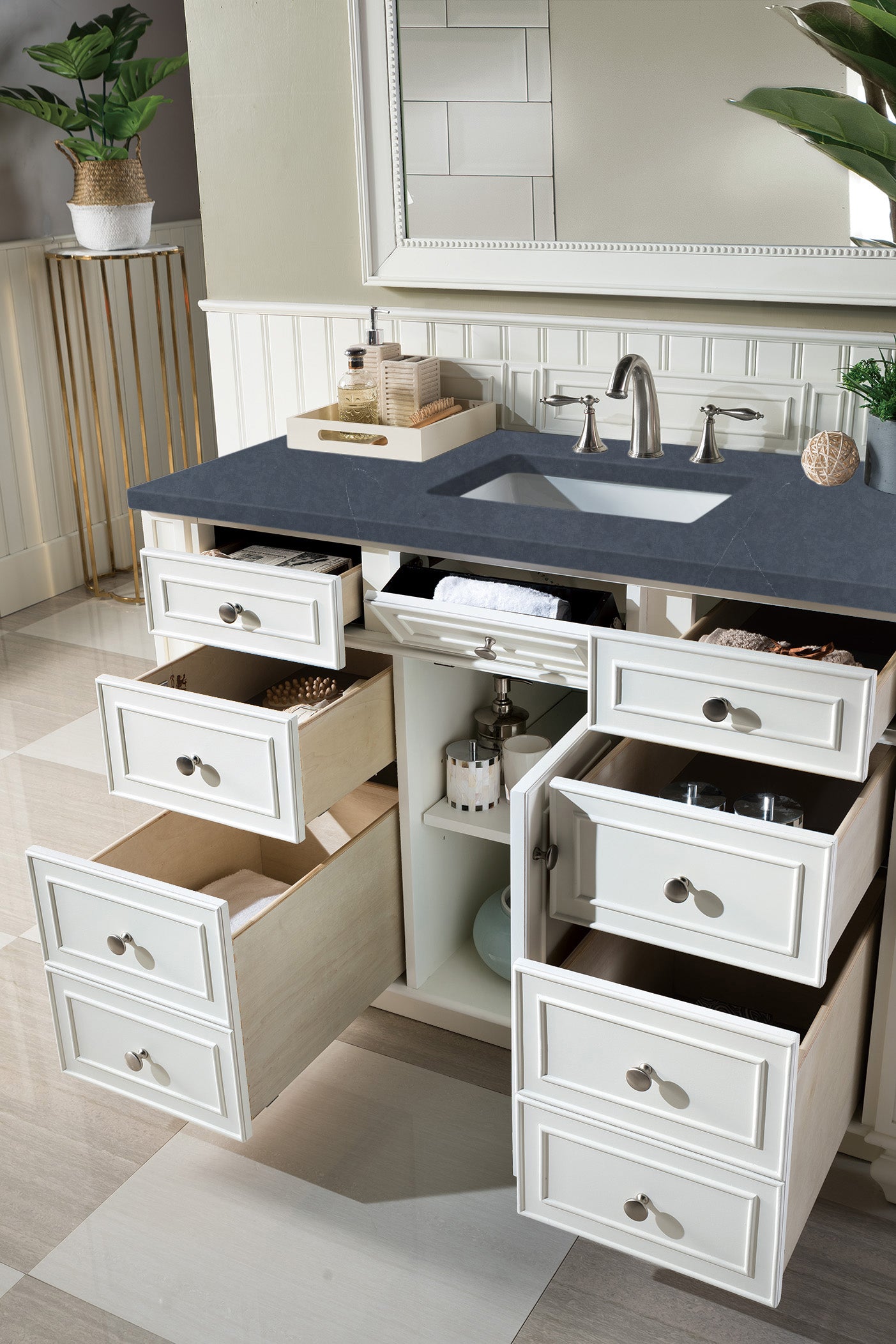 James Martin Bristol 48" Single Vanity in Bright White with 3cm Countertop