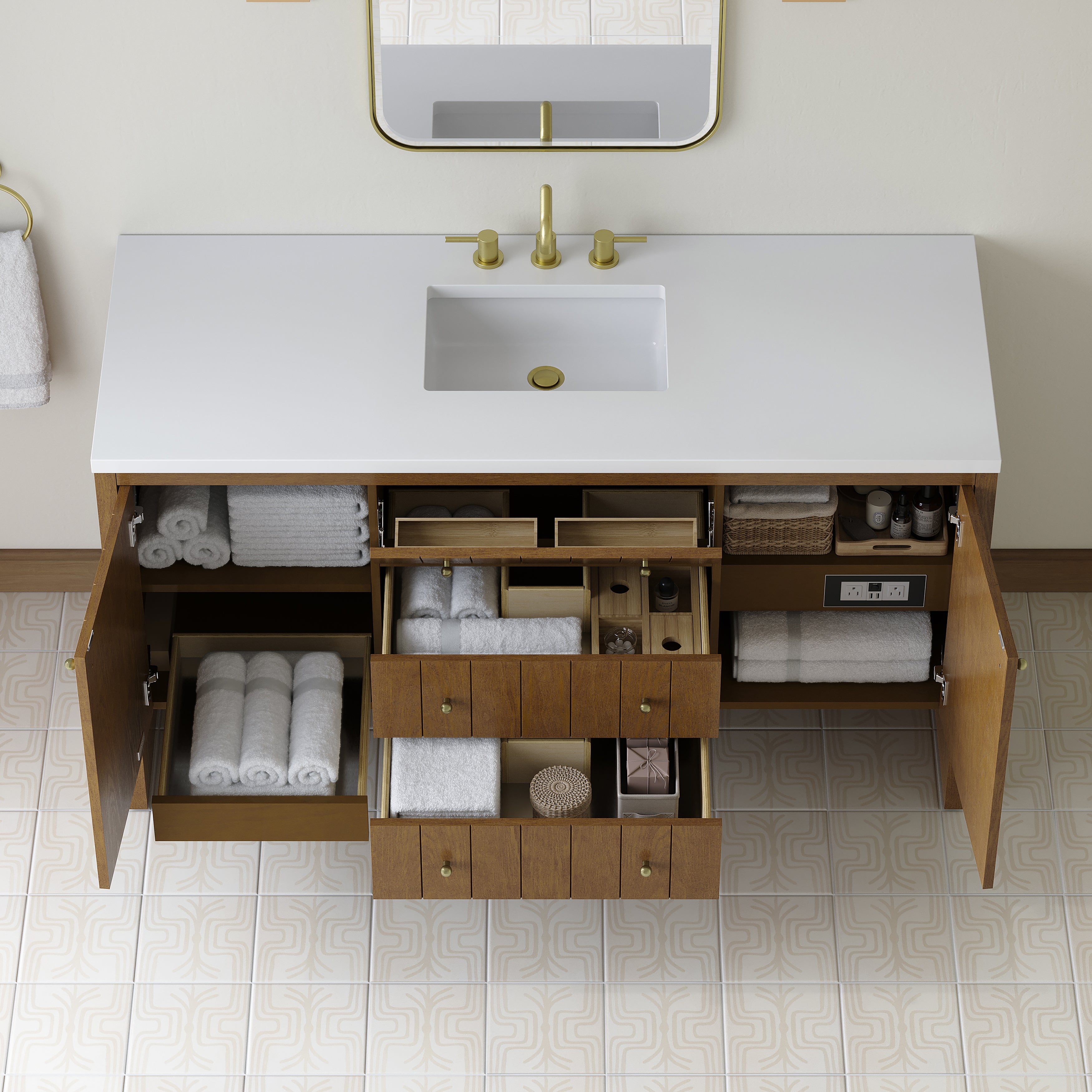 James Martin Hudson 60" Single Vanity in Honey Oak with 3cm Countertop