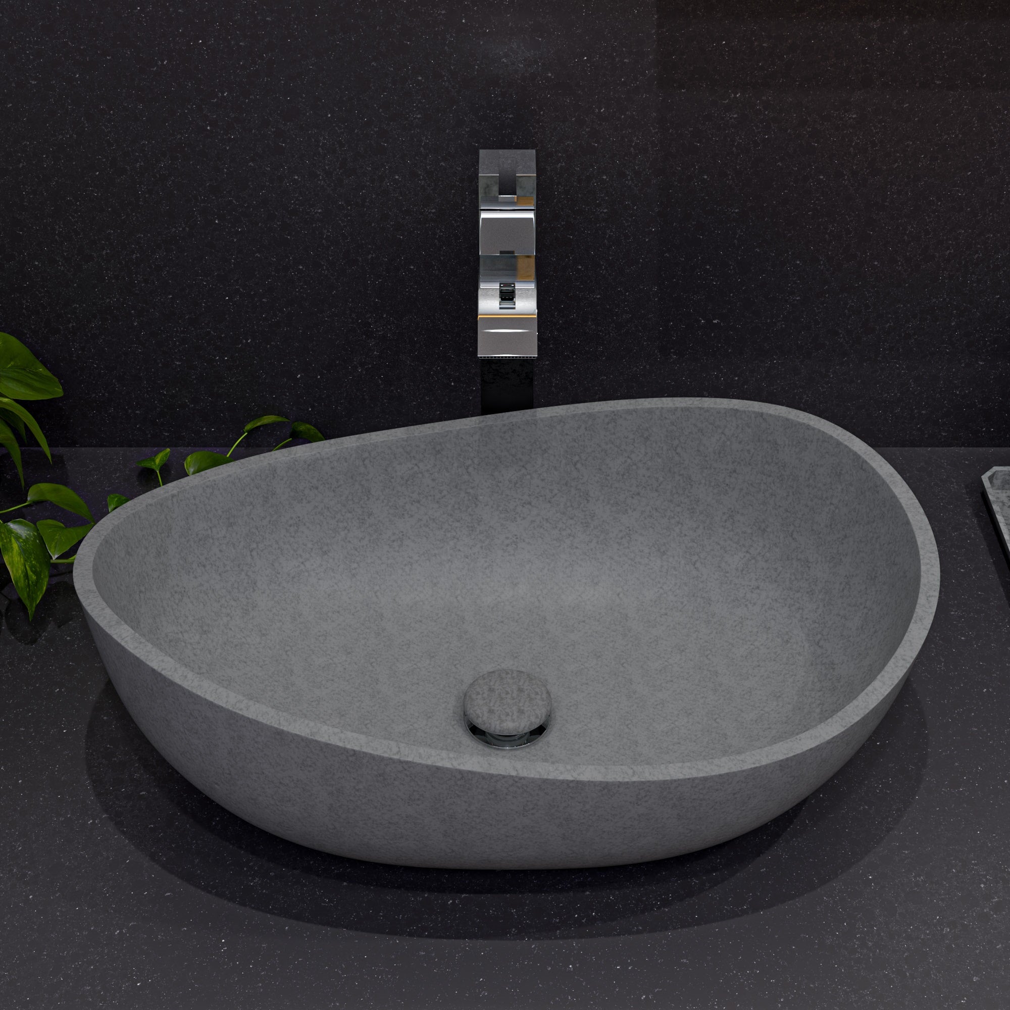 ALFI brand AB1158 Tall Square Body Curved Spout Single Lever Bathroom Faucet