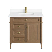 James Martin Brittany 36" Single Vanity in Pecan with 3cm Countertop