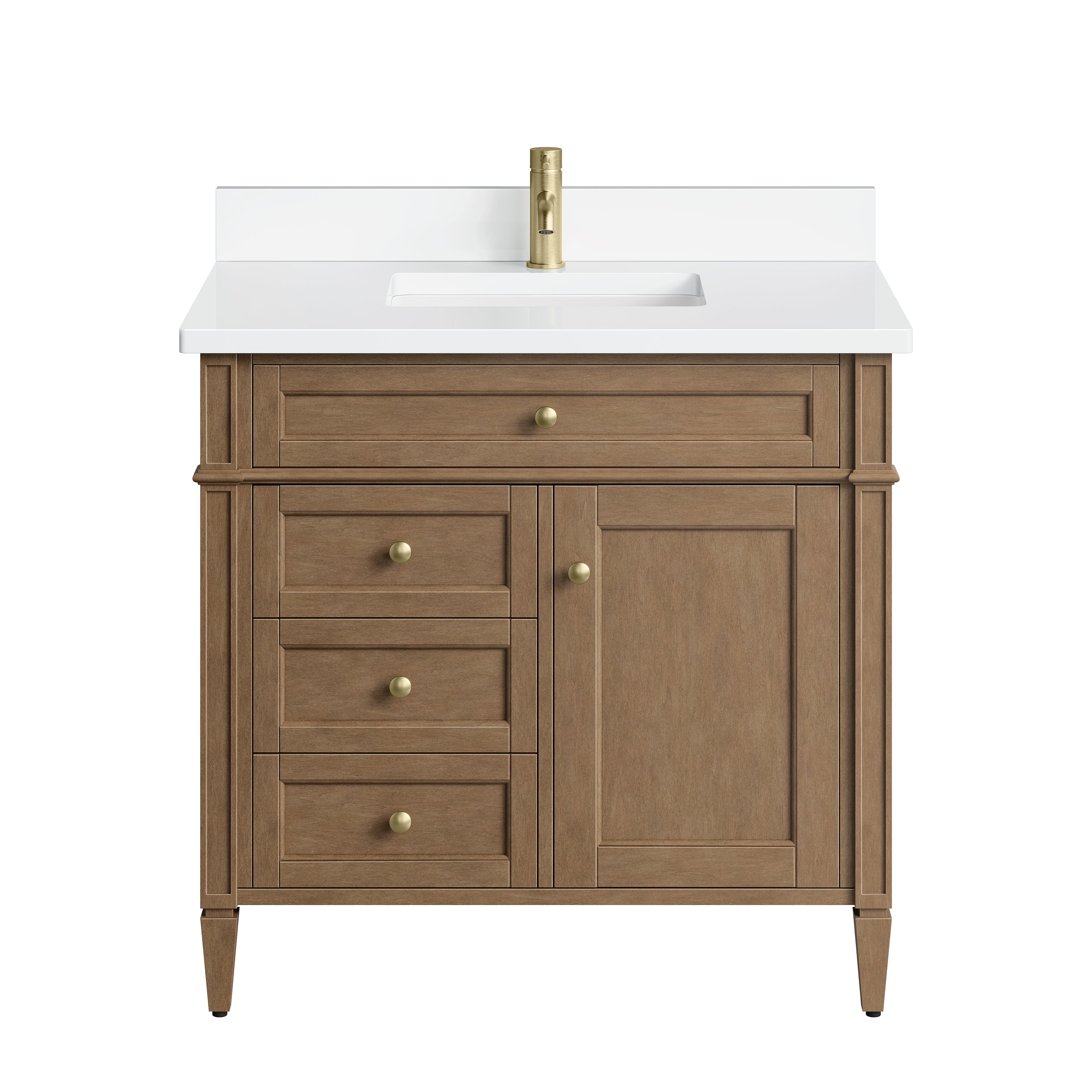 James Martin Brittany 36" Single Vanity in Pecan with 3cm Countertop