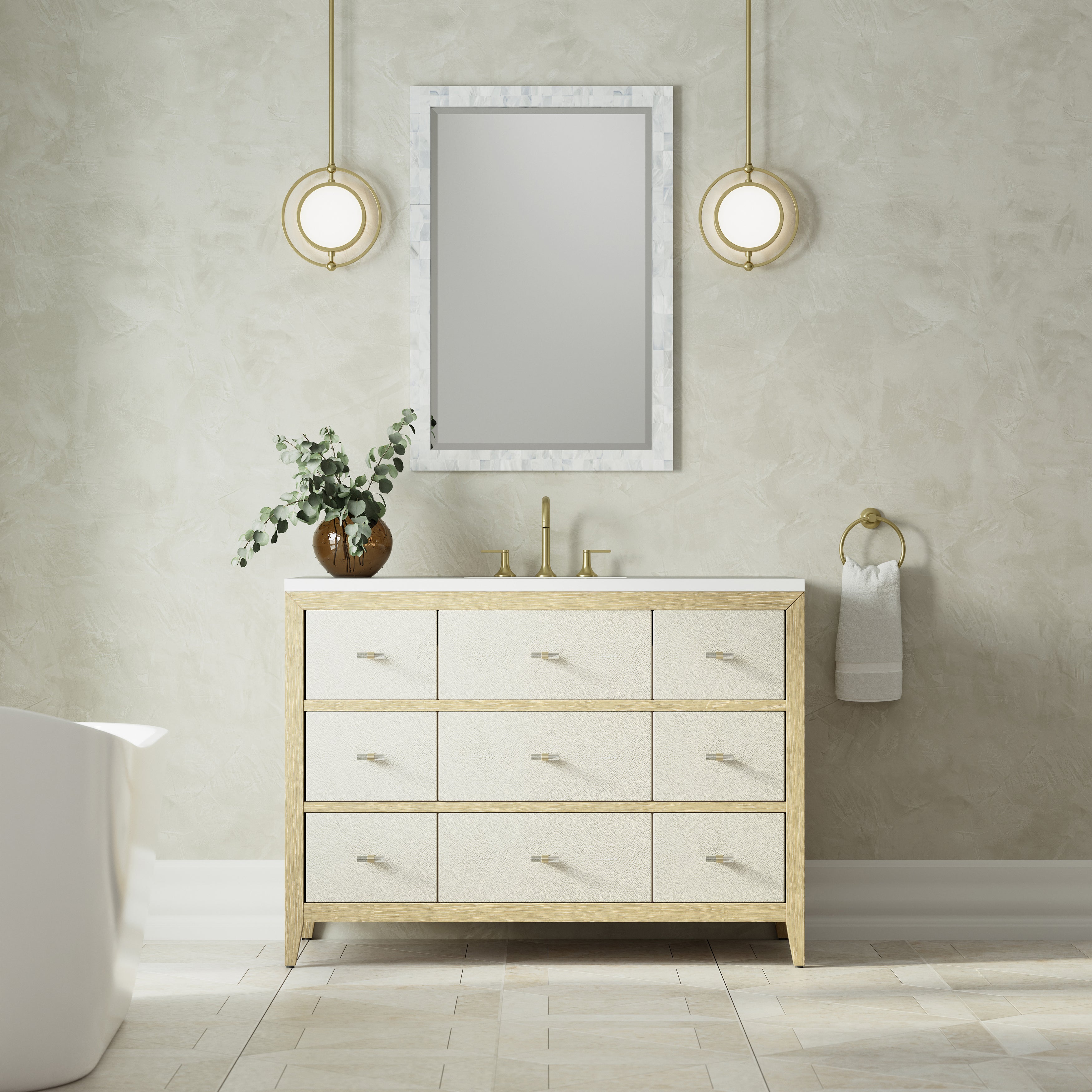 James Martin Celeste 48" Single Vanity in Sunwashed Oak with 3cm Countertop