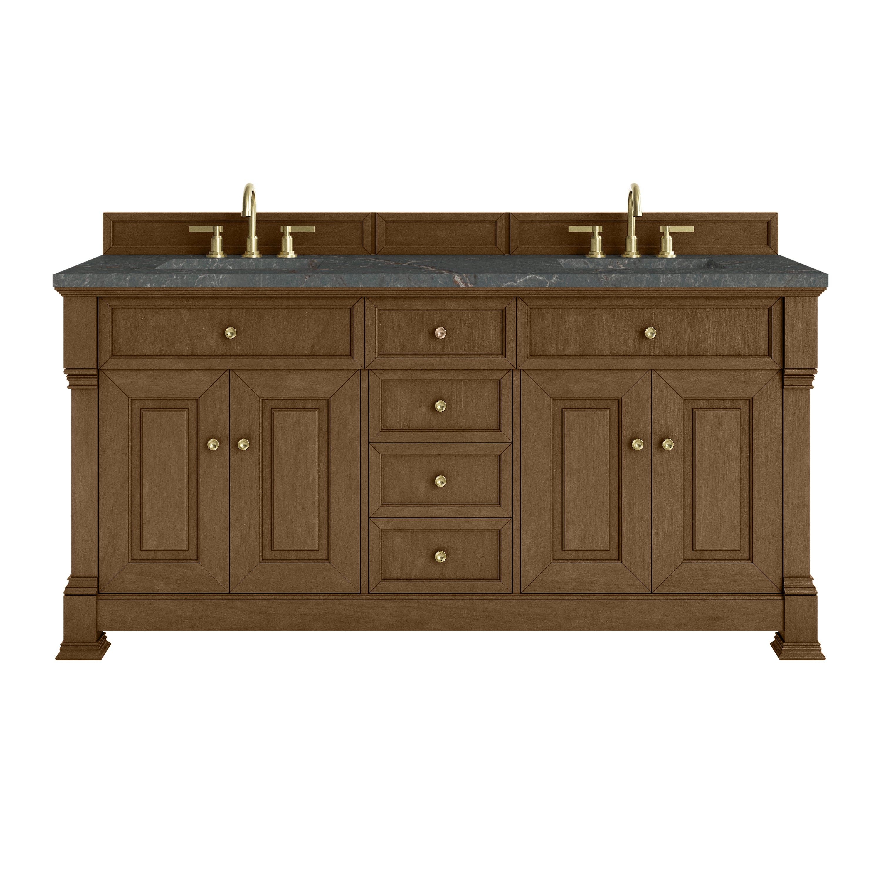 James Martin Brookfield 72" Double Vanity in Honey Oak with 3cm Countertop
