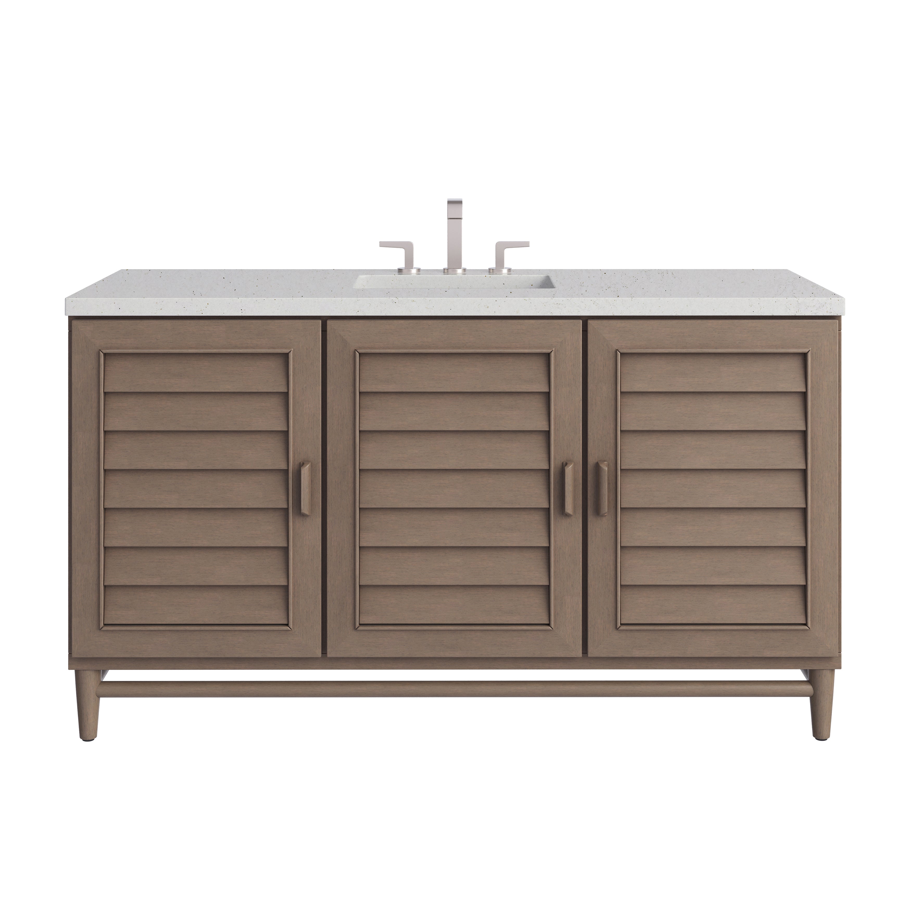 James Martin Portland 60" Single Vanity in Whitewashed Walnut with 3cm Countertop