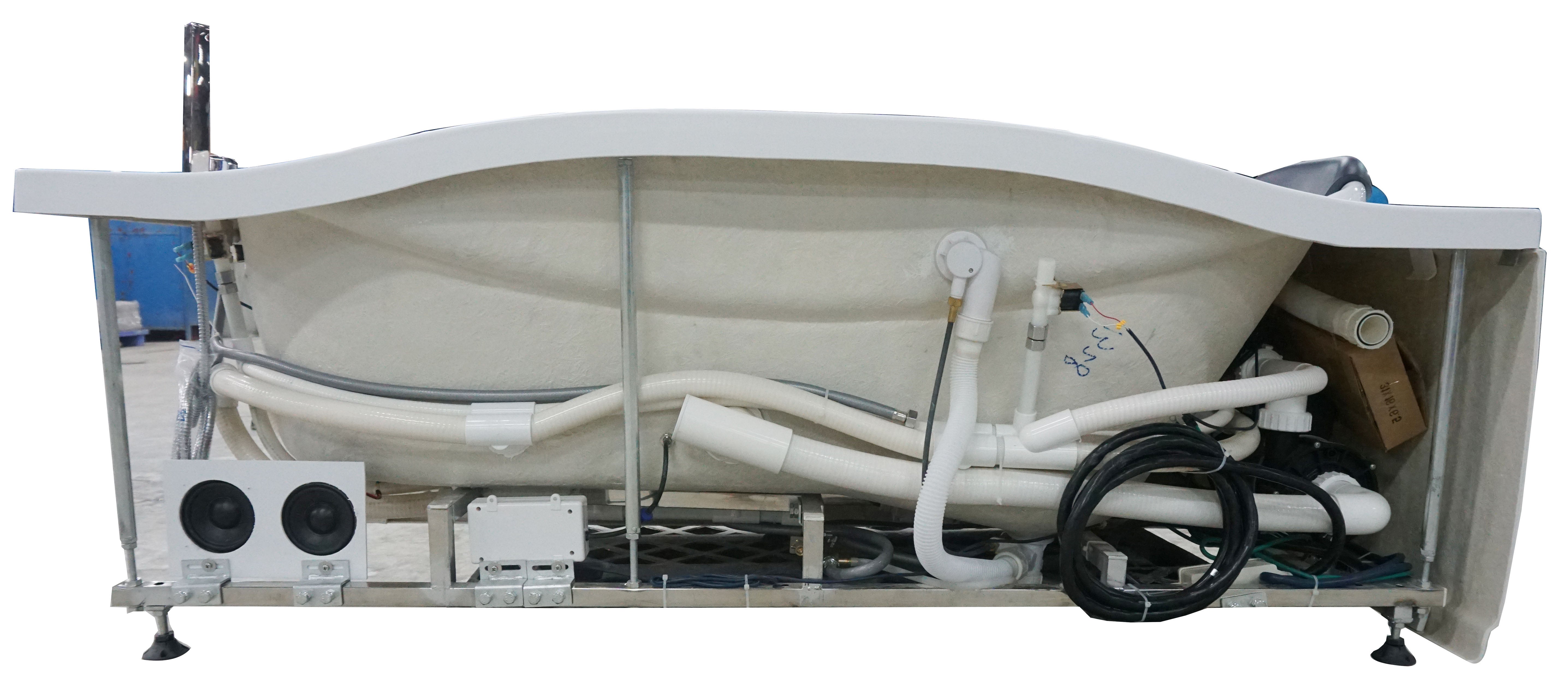 EAGO AM189ETL-R 6′ Acrylic Whirlpool Bathtub with Waterfall & Fixtures