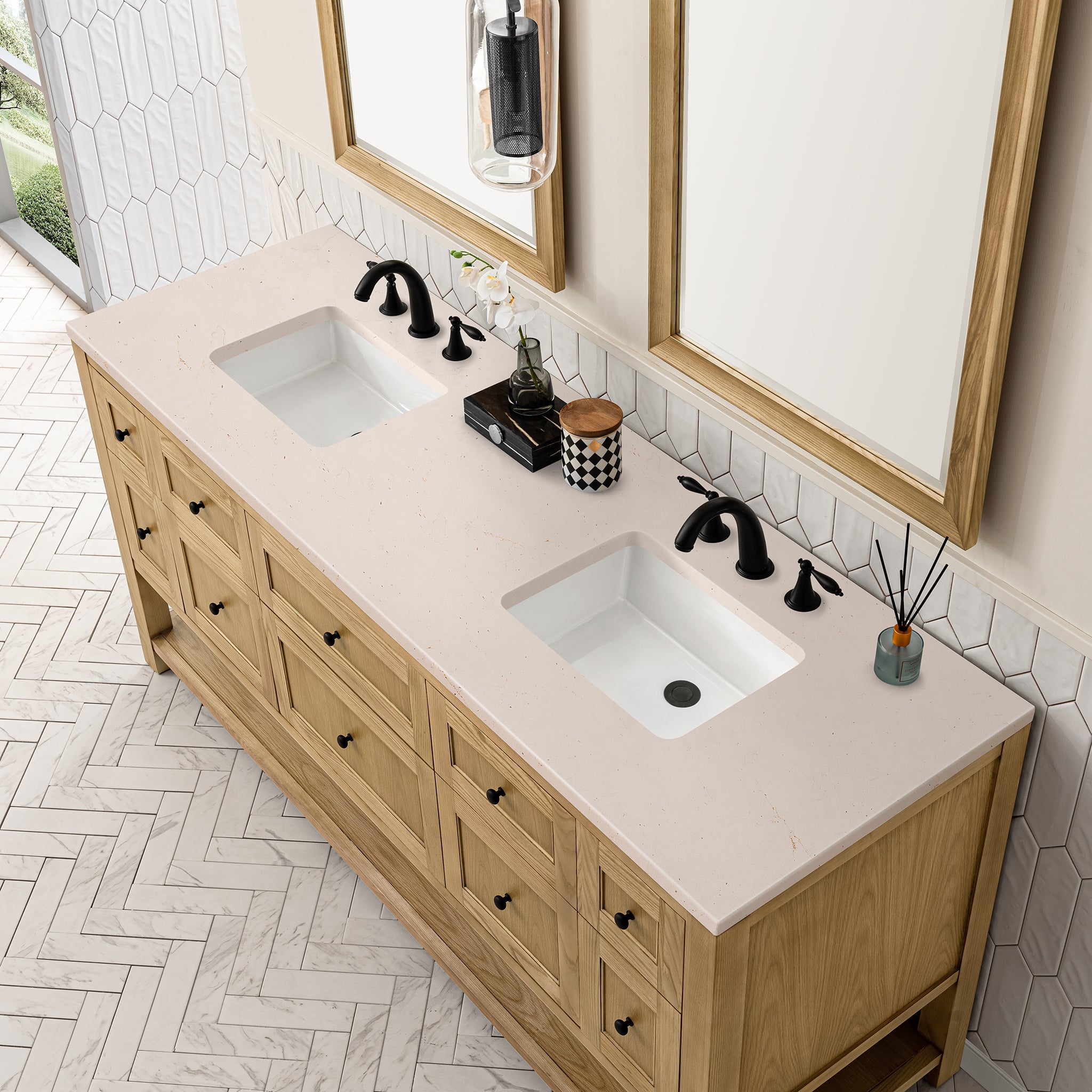 James Martin Breckenridge 72" Double Vanity in Light Natural Oak with 3cm Countertop