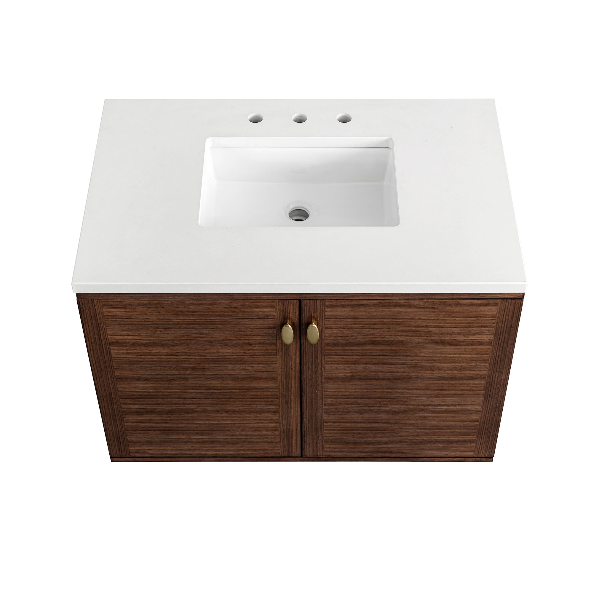 James Martin Amberly 36" Single Vanity in Mid-Century Walnut with 3cm Countertop