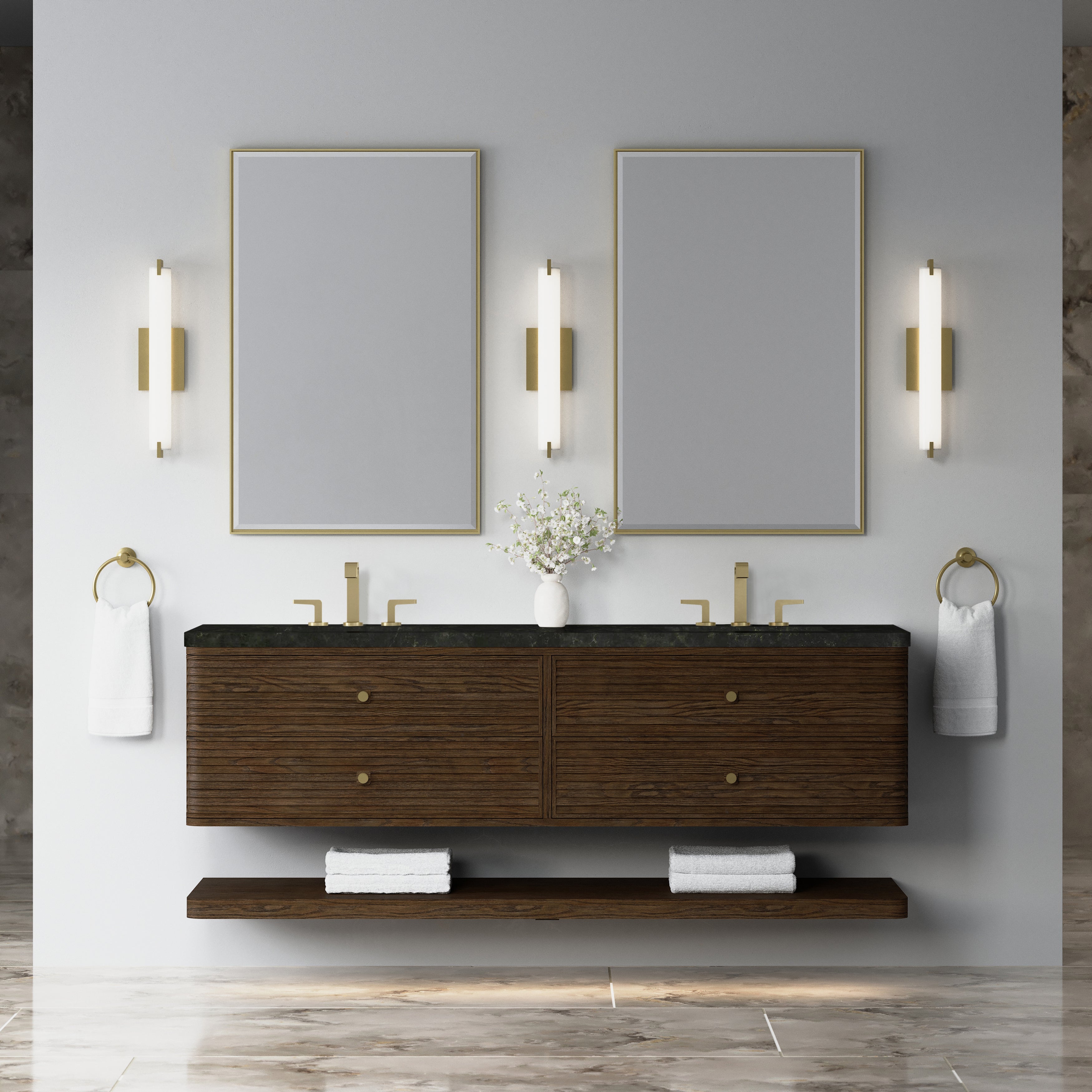 James Martin Allamari 72" Double Vanity in Sable with 3cm Countertop