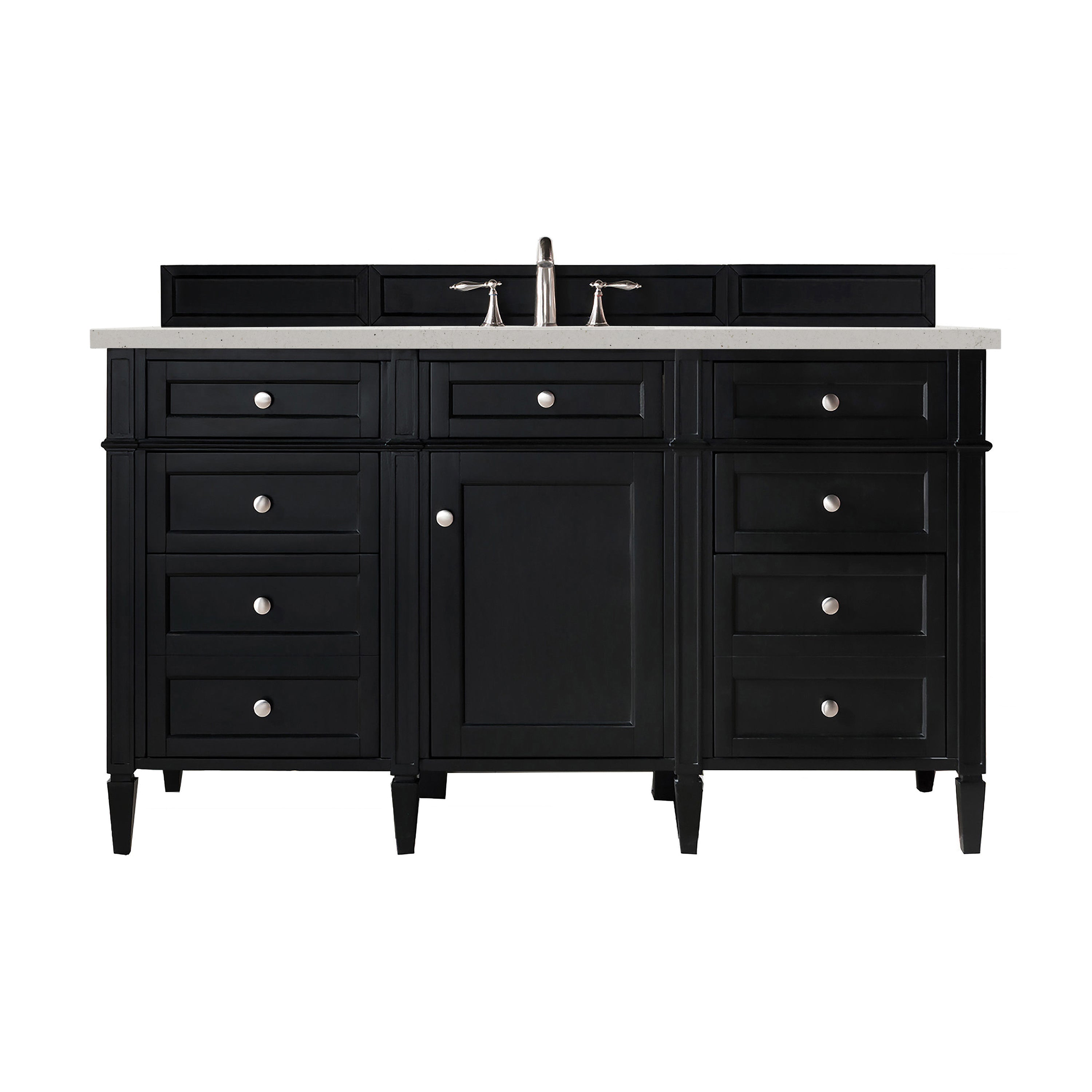 James Martin Brittany 60" Single Vanity in Black Onyx with 3cm Countertop
